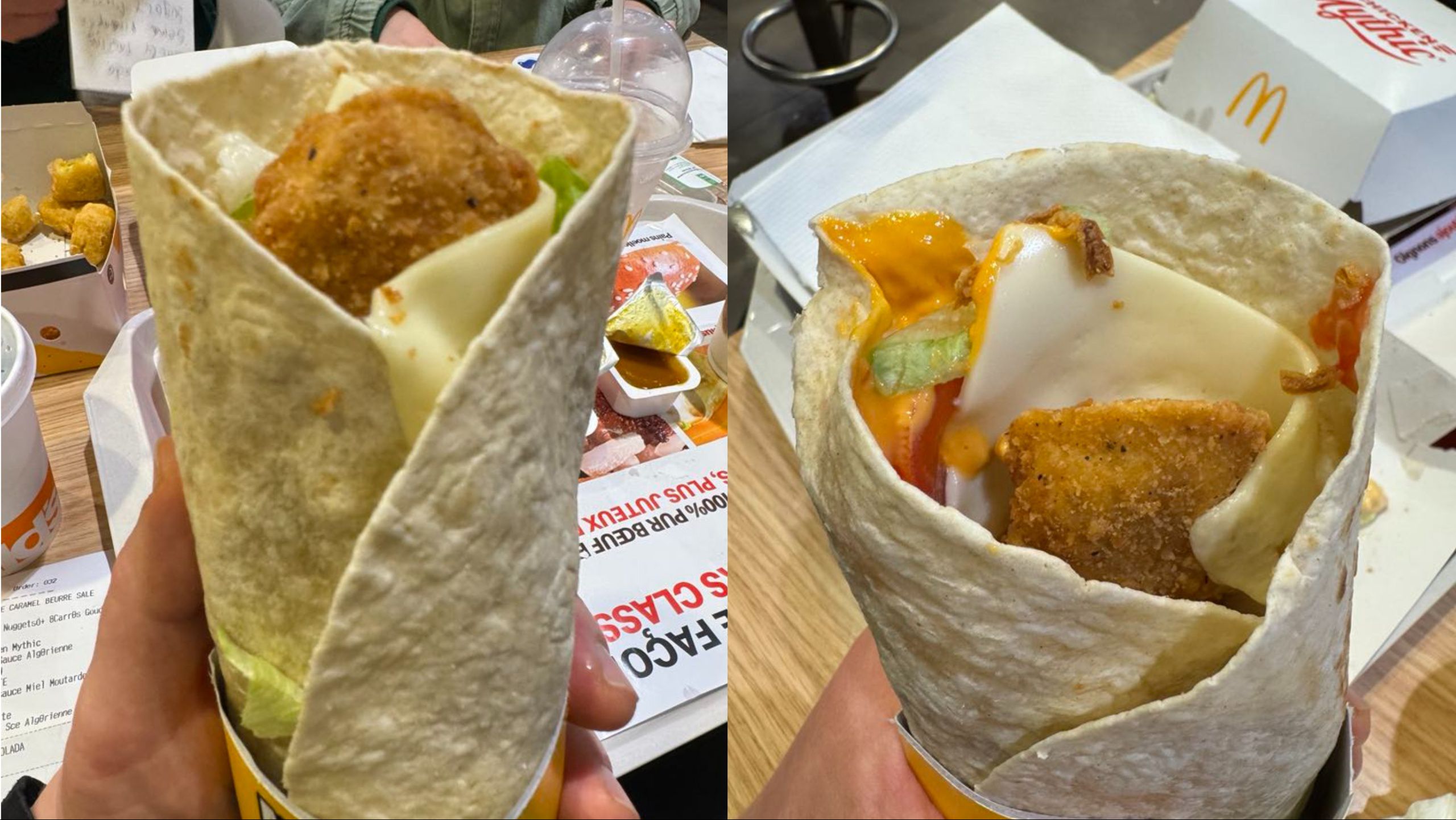Grand McWrap with Algerian Sauce and with Honey Mustard Sauce
