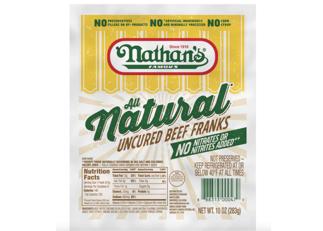 Nathan’s Famous All Natural Uncured Beef Franks