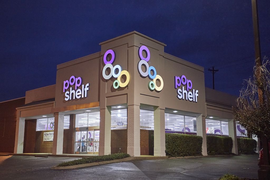 Exterior of Popshelf location, owned by Dollar General