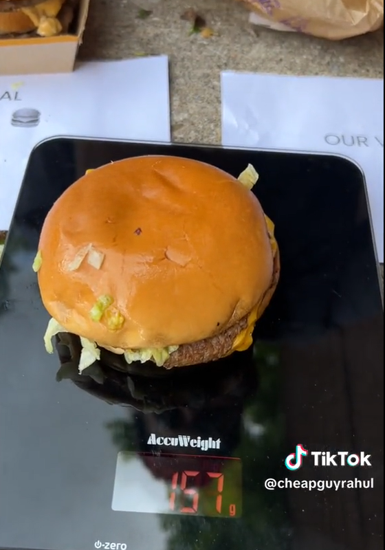 mcdouble on a scale