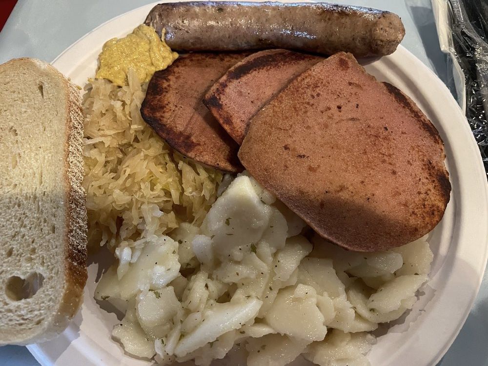 Dinner plate at The Ratskeller at the German American Cultural Society of Rhode Island