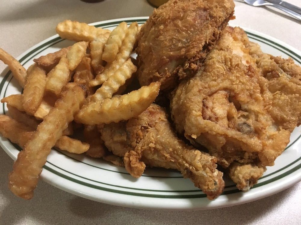 Fried chicken and fries at The Chicken Shack in Luverne