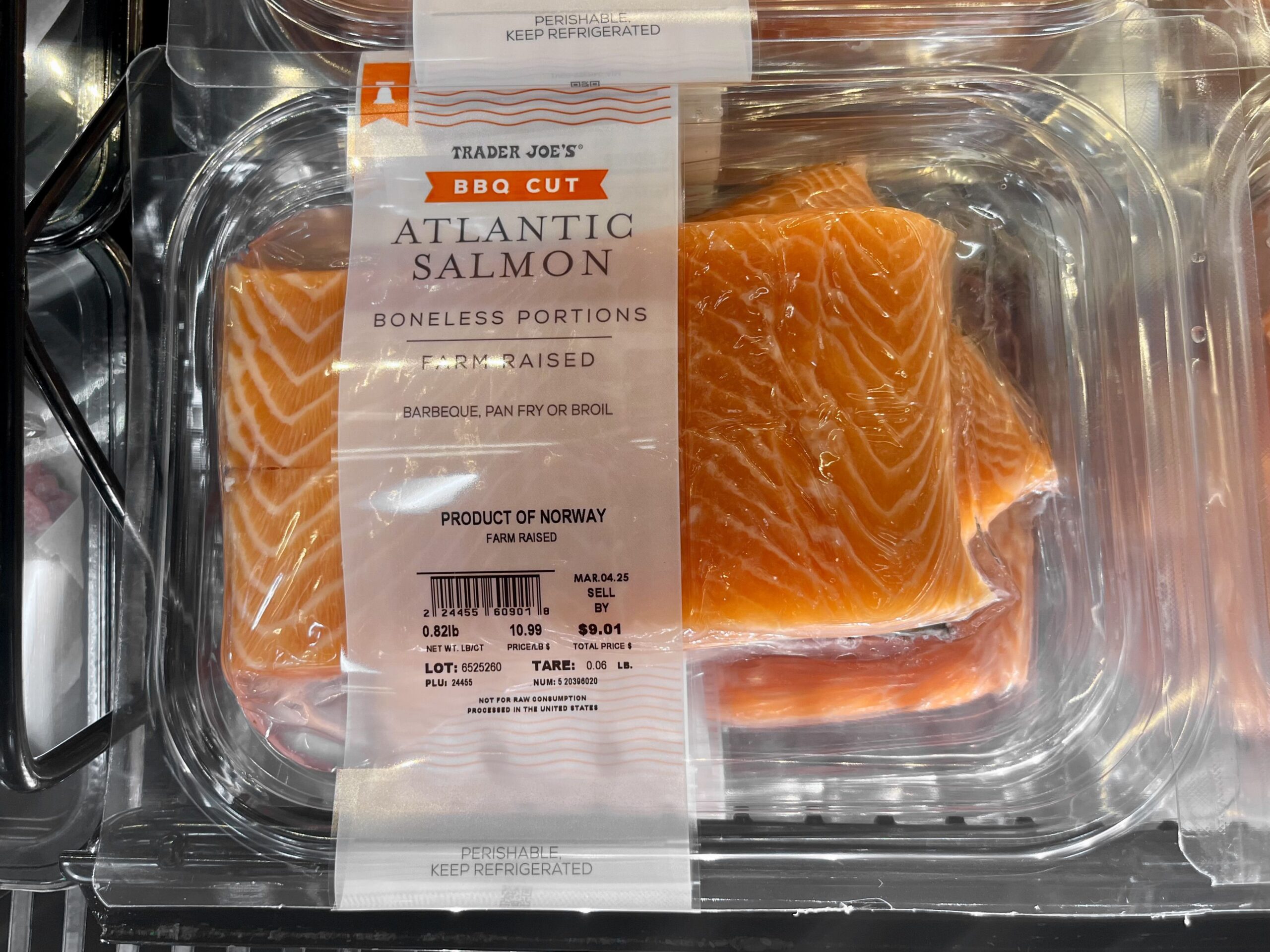 BBQ cut salmon from Trader Joe's