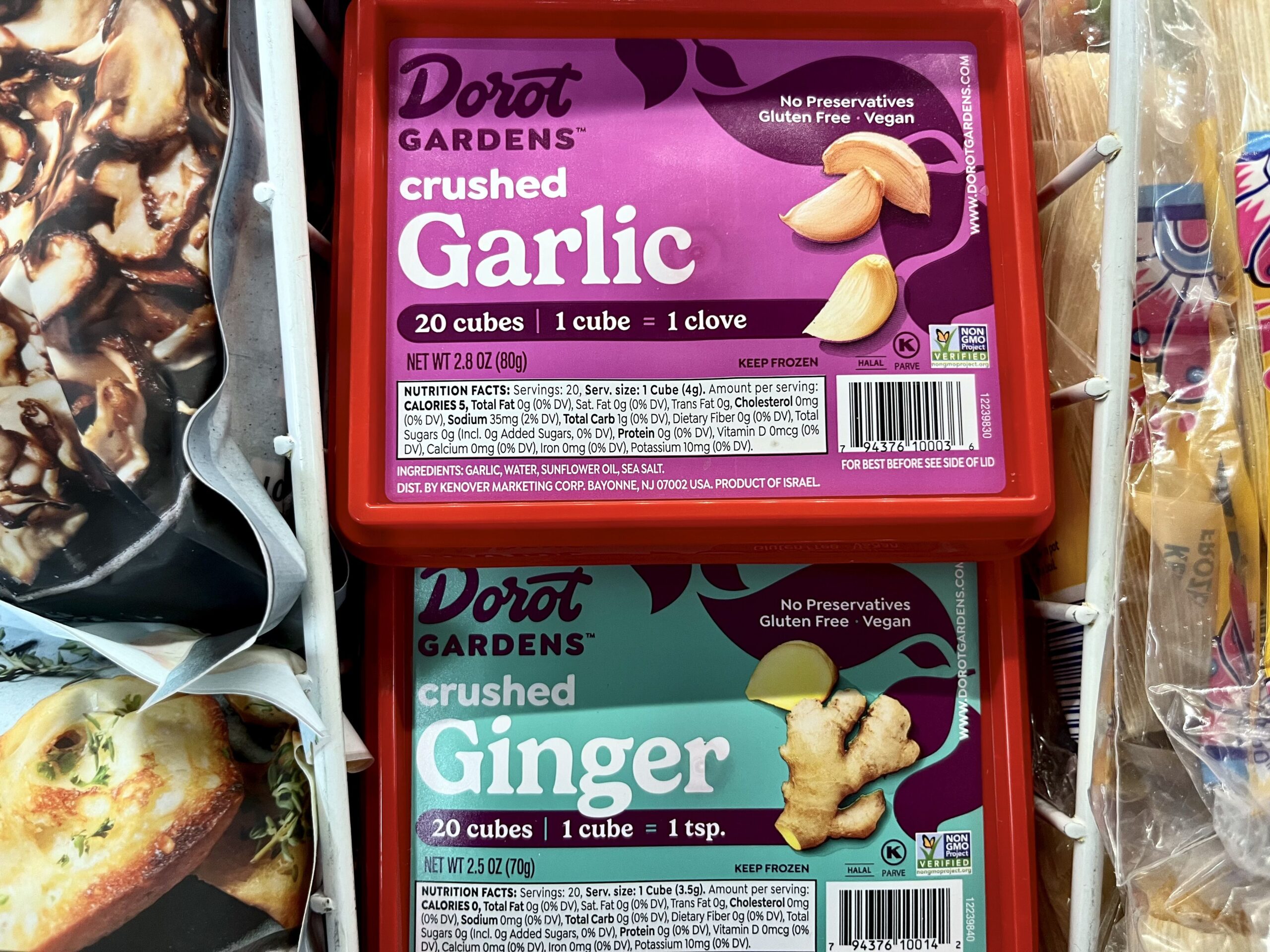 Frozen garlic and ginger from Trader Joe's