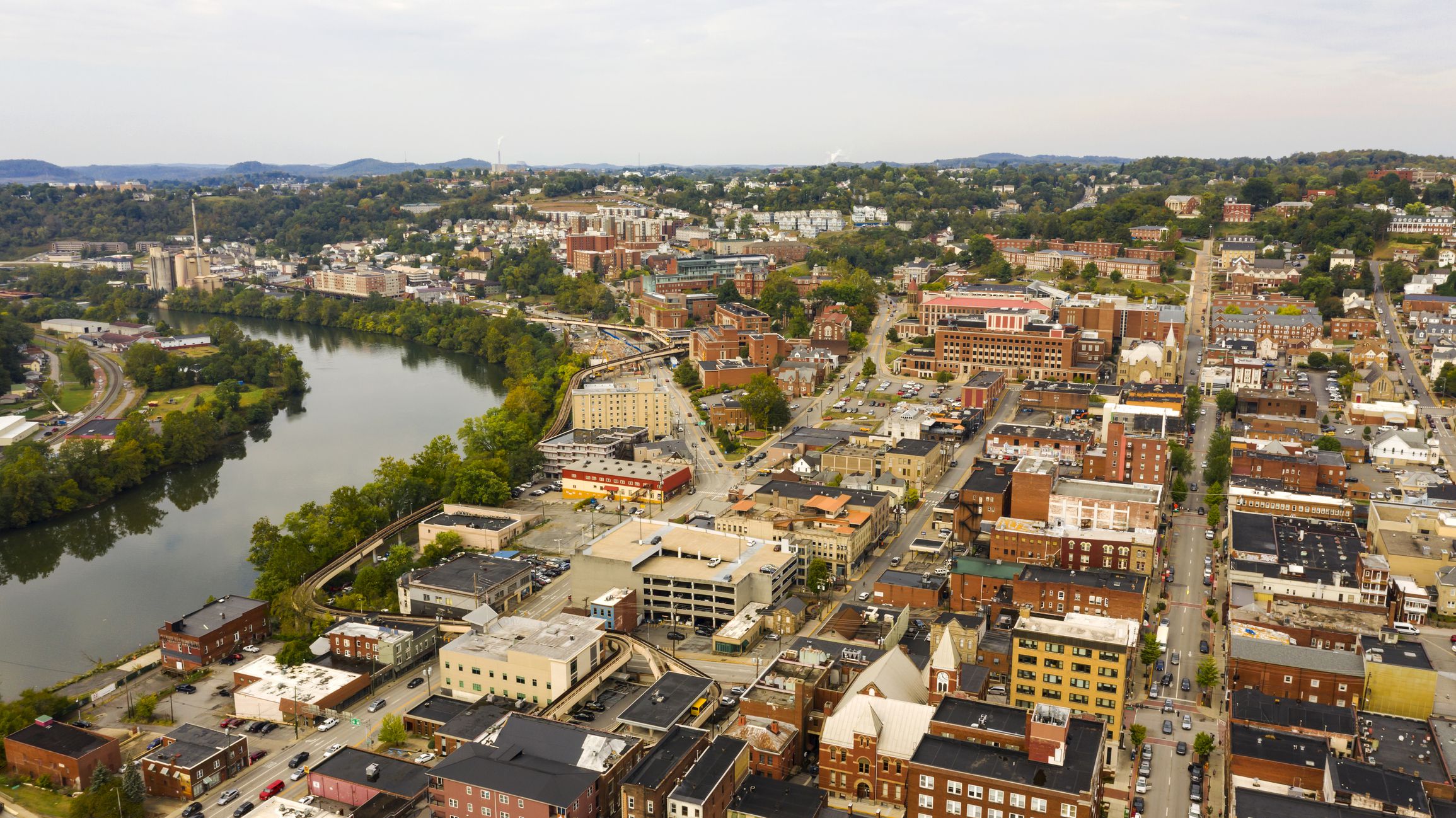 The fabled Monongahela River flows between Morgantown and Westover WV