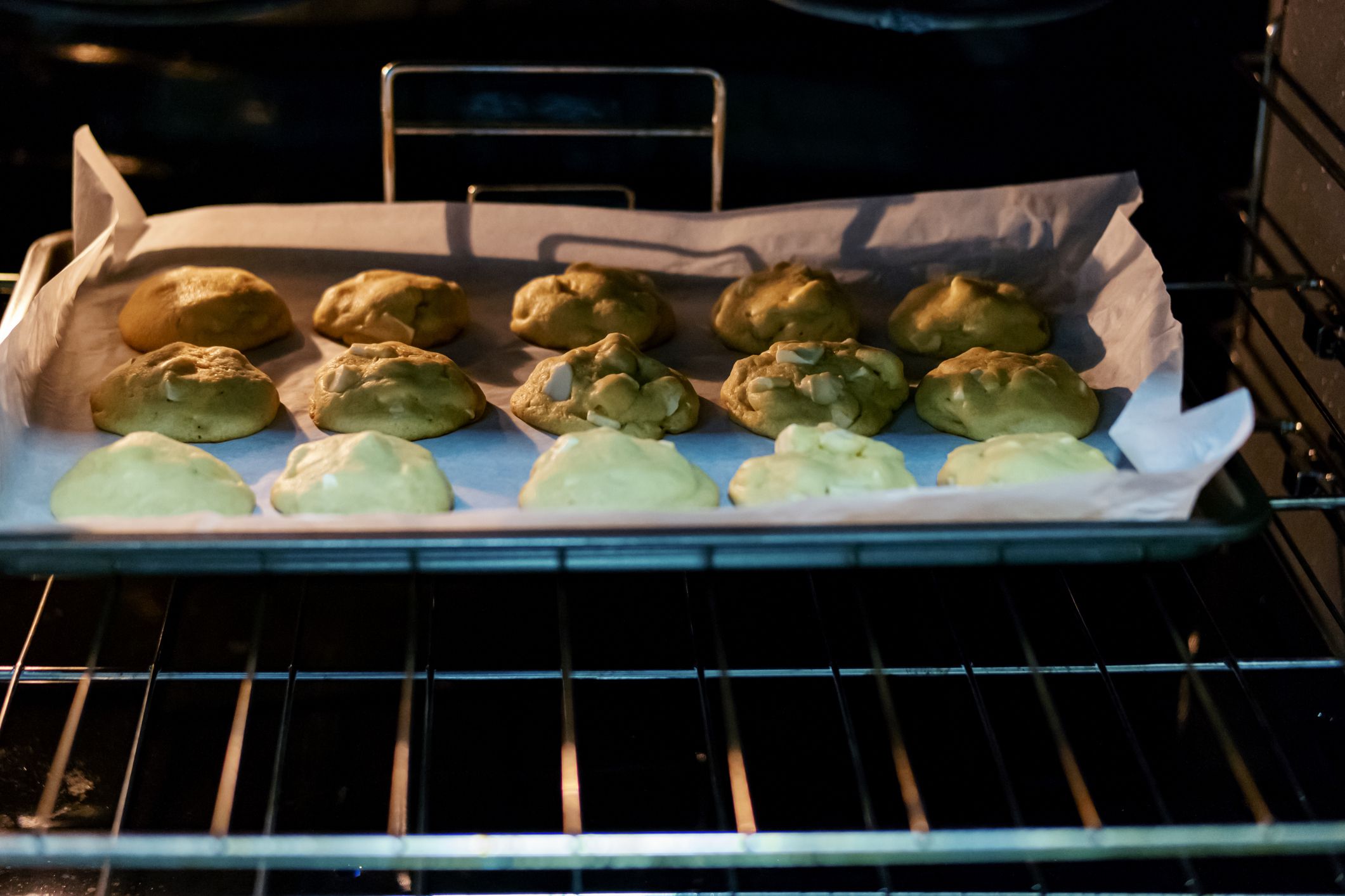 Photo of cookies in the oven.