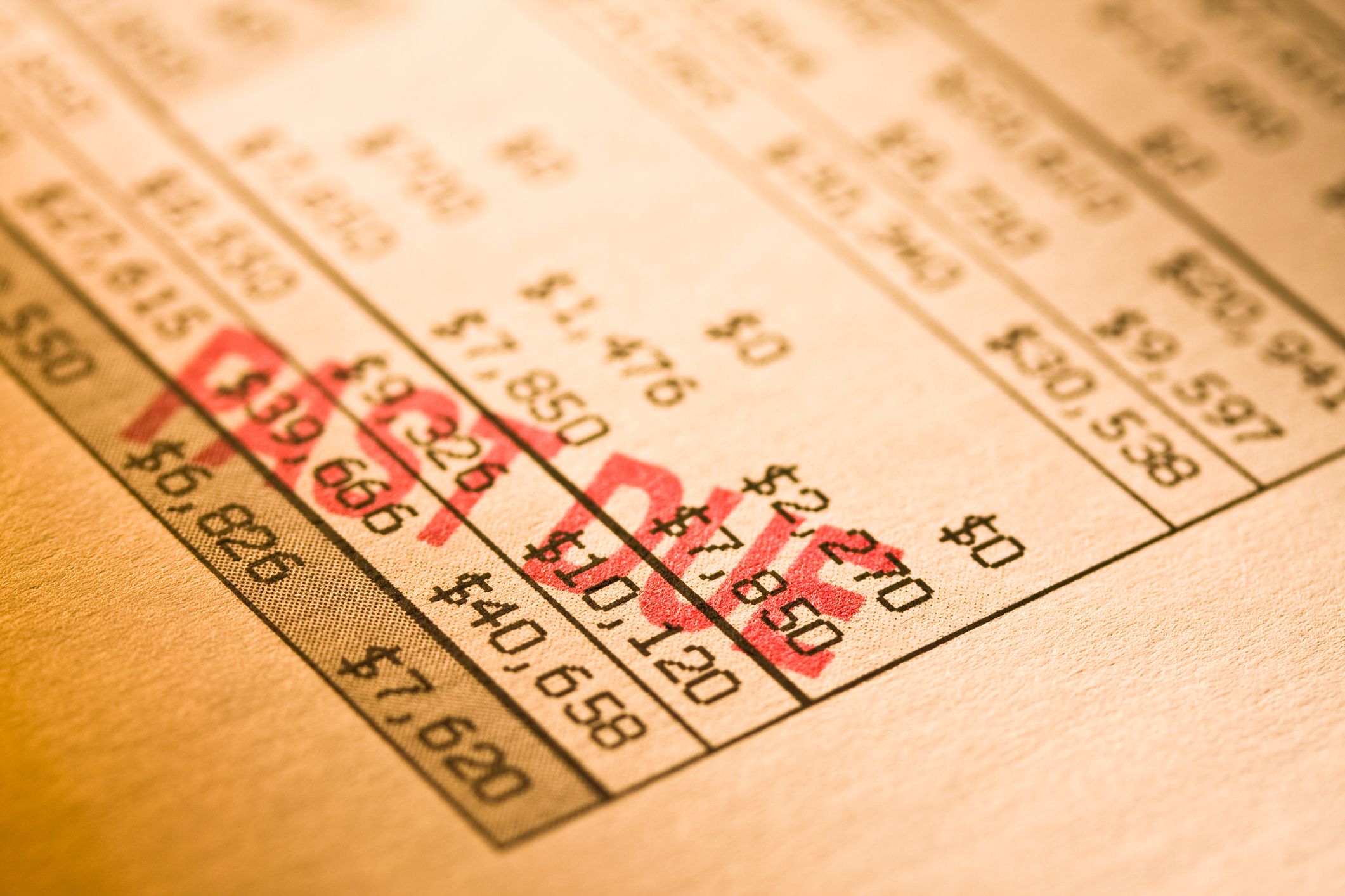 Close up of a business report with