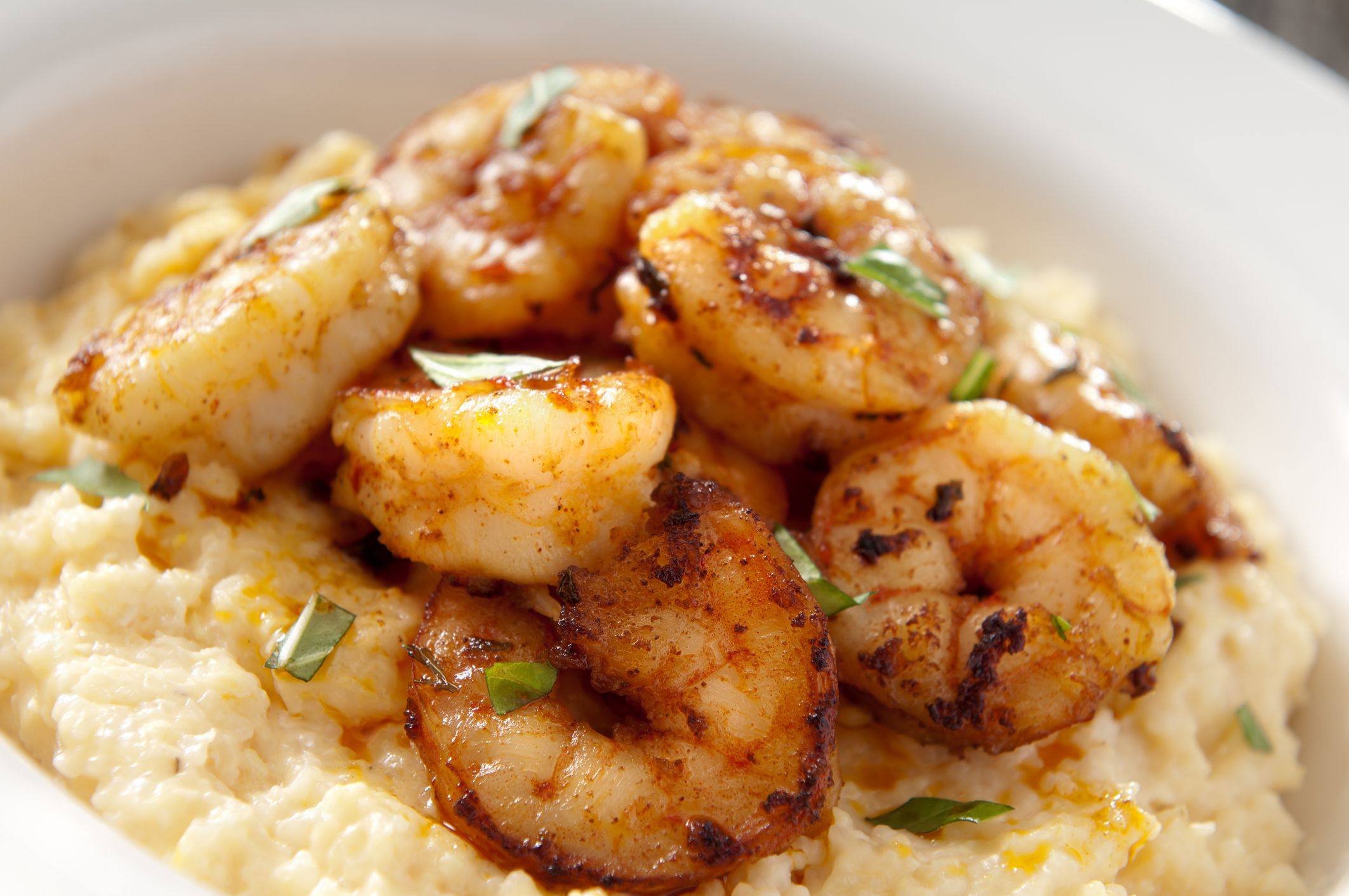Shrimp and cheese grits - southern cuisine. Please see my portfolio for other food and drink images.