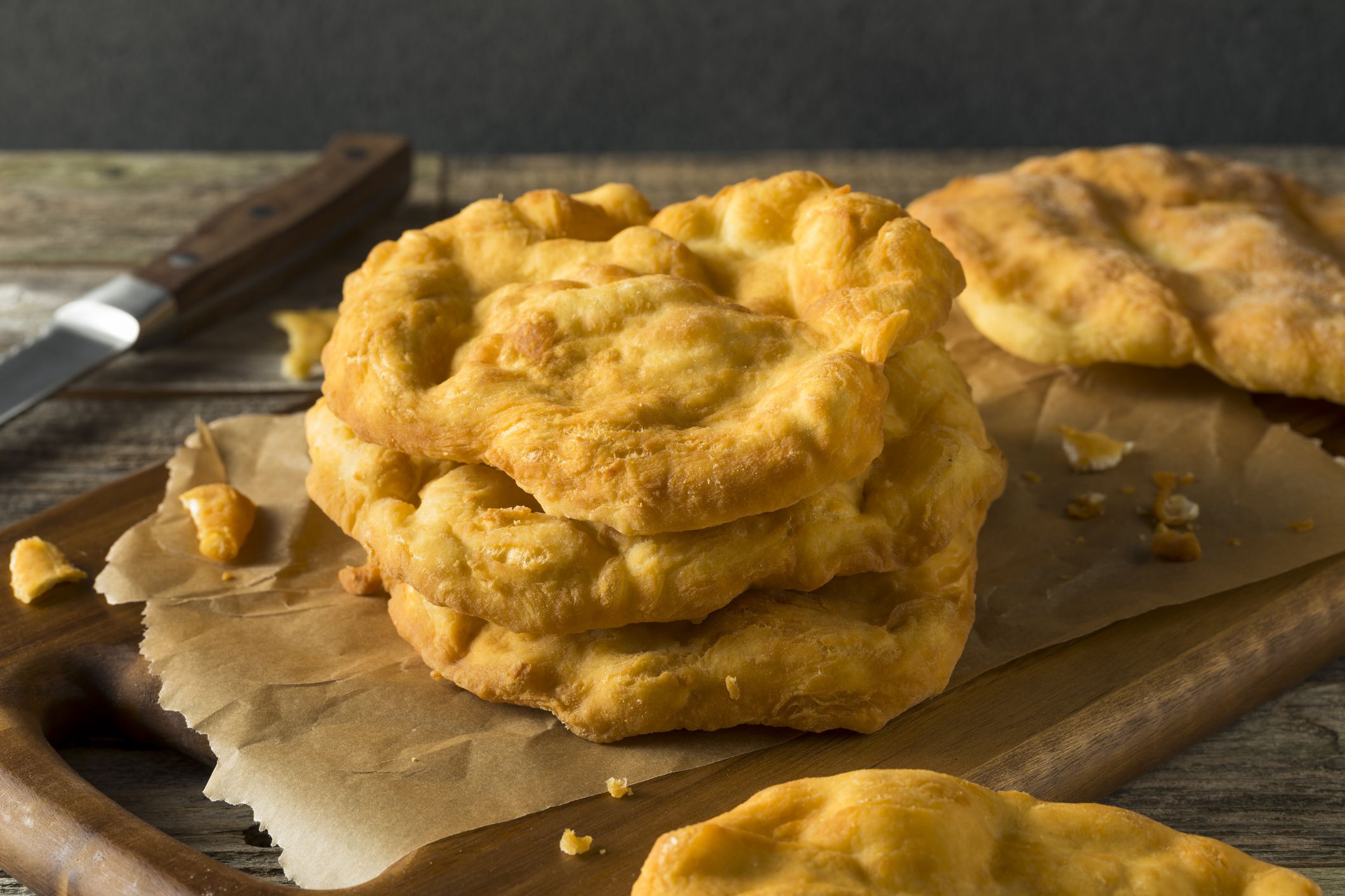 Homemade Deep Fried Indian Flatbread Ready to EAt