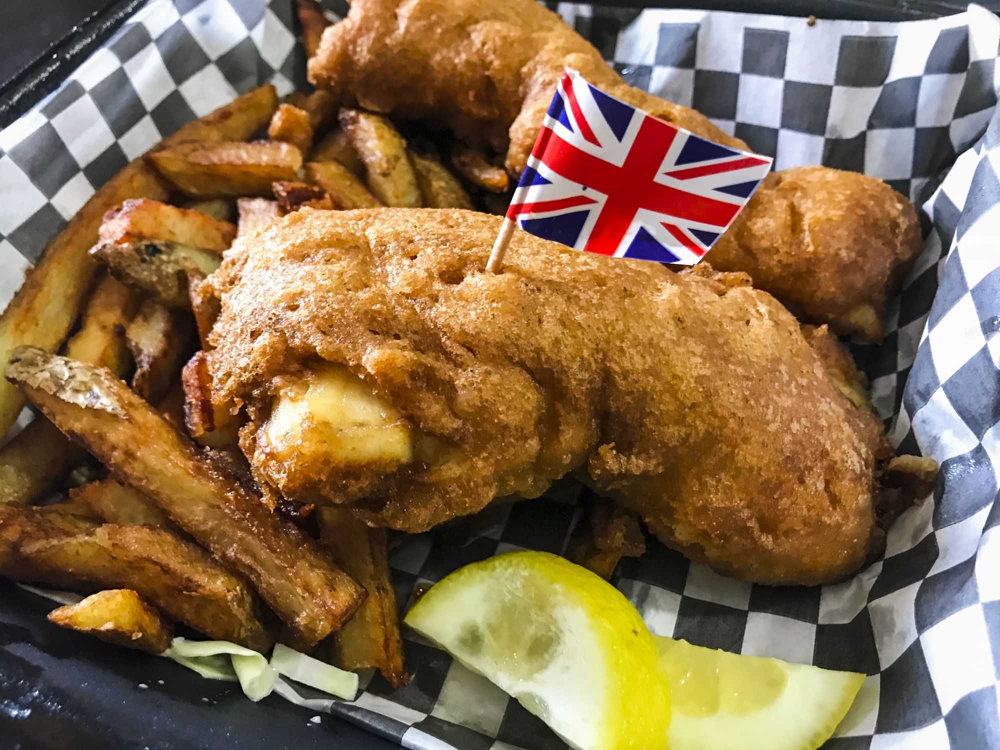 English Style Fish And Chips From A Food Truck