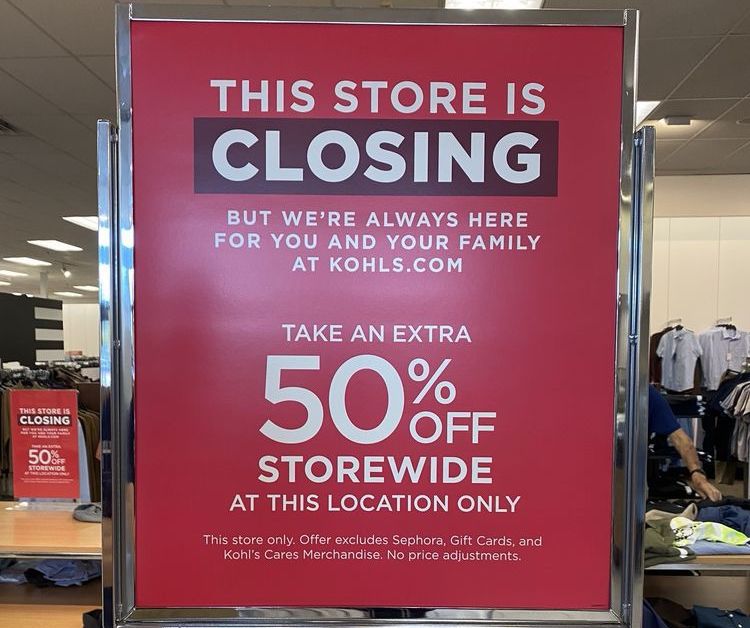 Kohl's Store Closing Sign