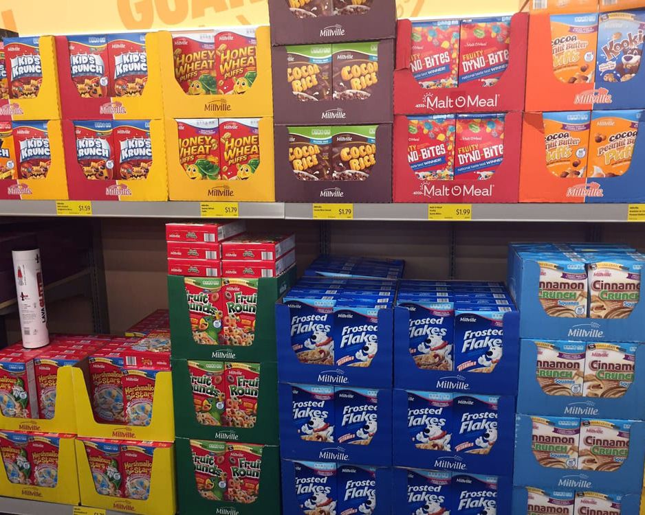 Millville cereal at Aldi