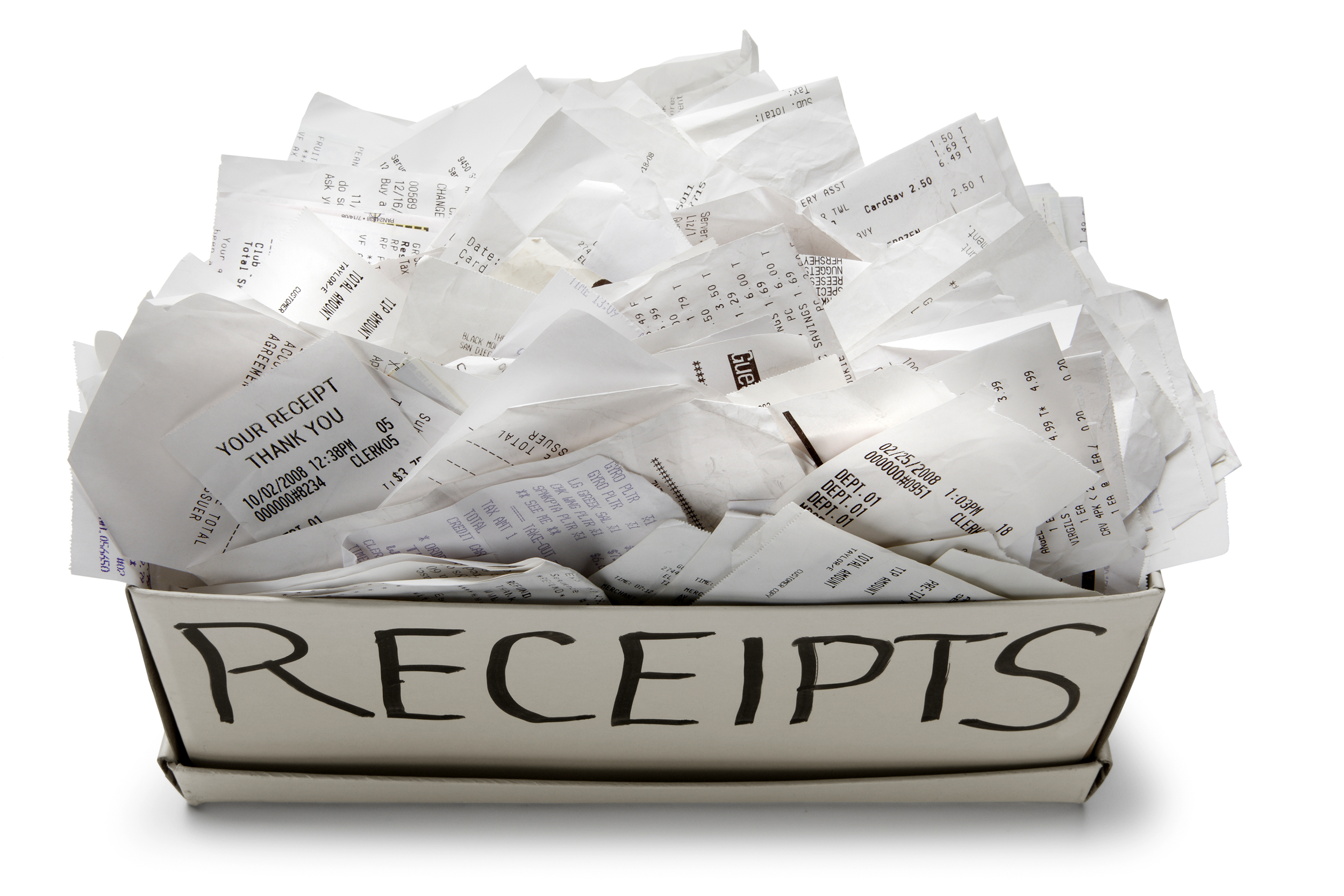 Box full of receipts