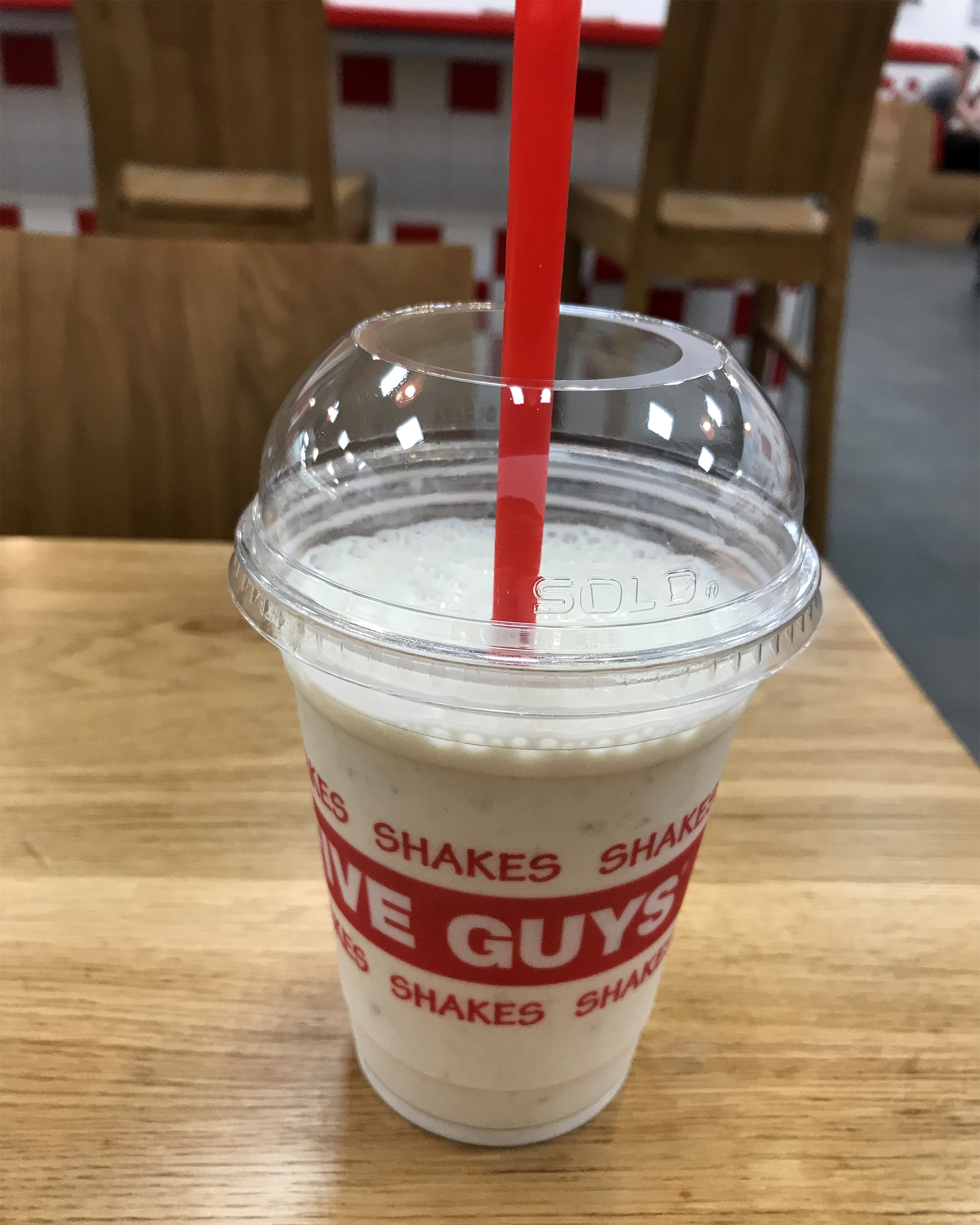 Five Guys banana milkshake