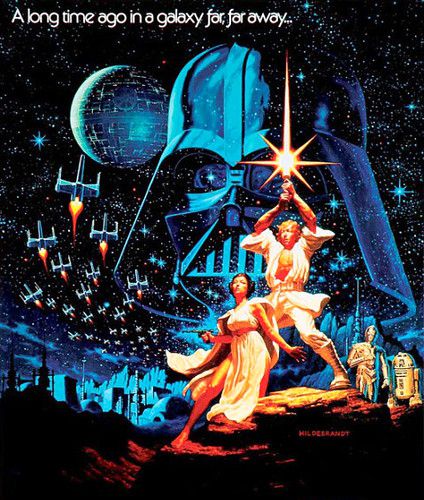 The original 1977 Star Wars movie poster.