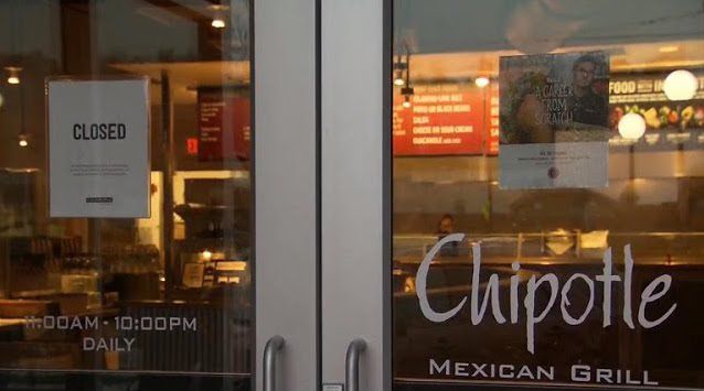 Chipotle Closed Sign