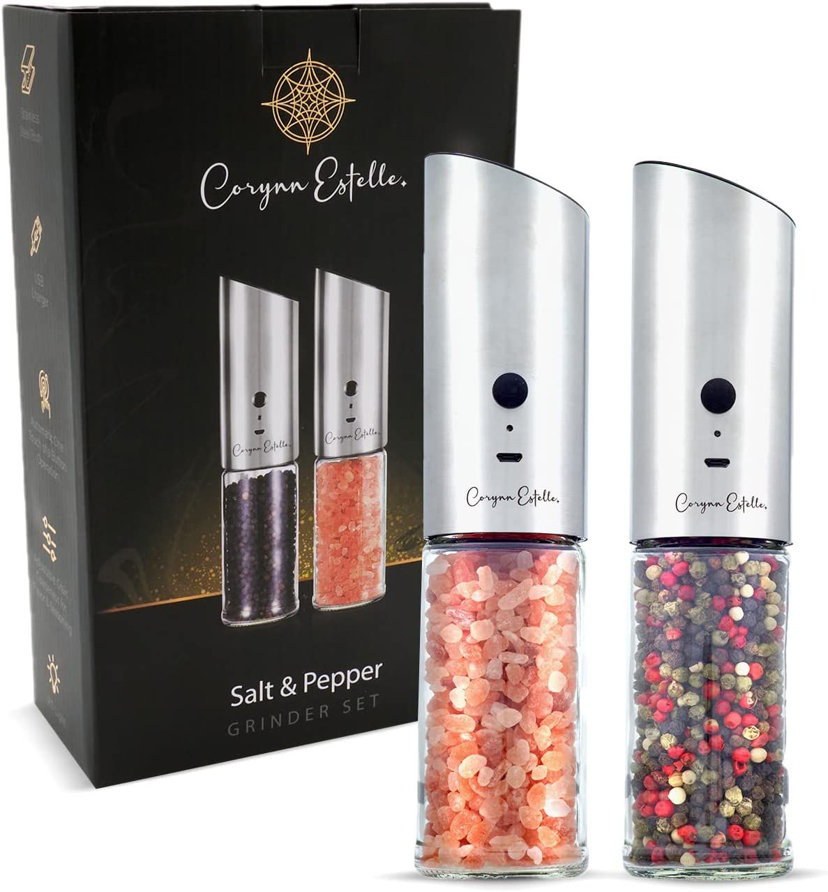 Corynn Estelle Electric Salt and Pepper Grinder Set B09TRY7Y8M