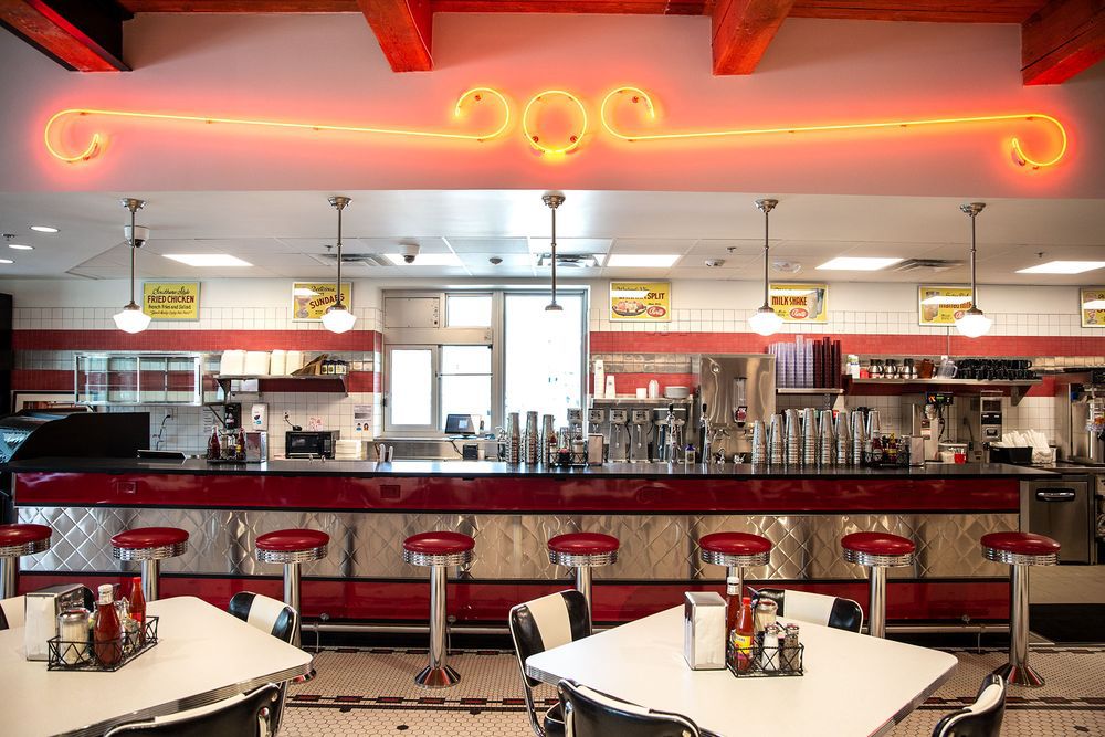 Interior of Elliston Place Soda Shop in Nashville, Tennessee
