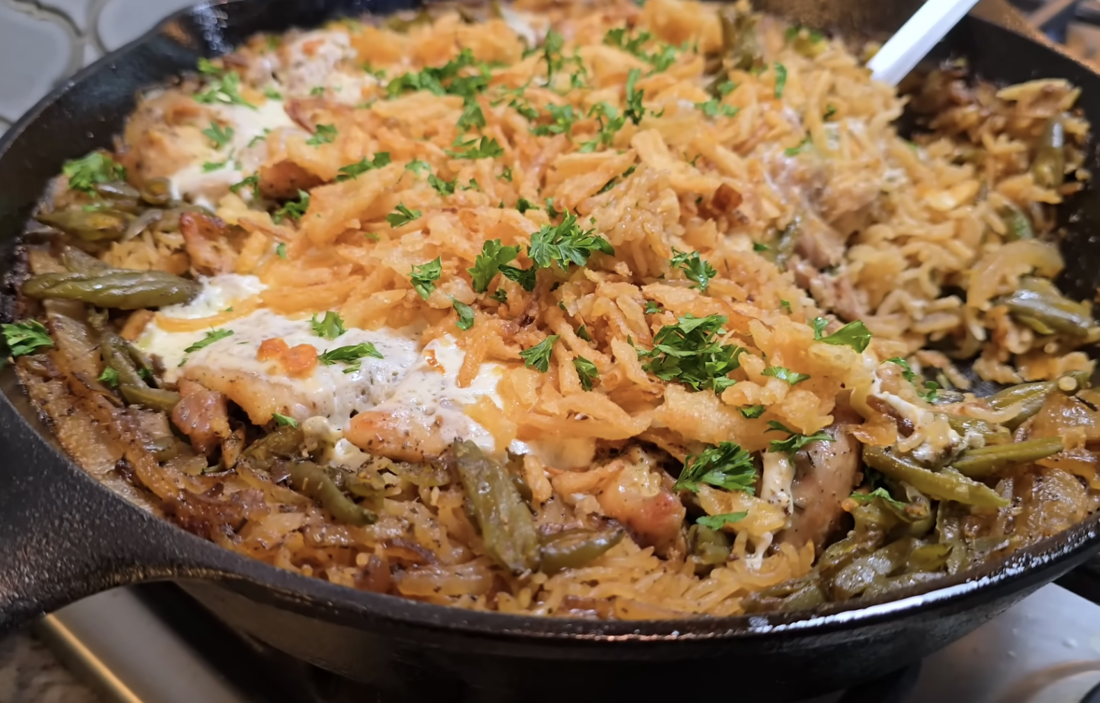 French Onion Dip Chicken and Rice Casserole