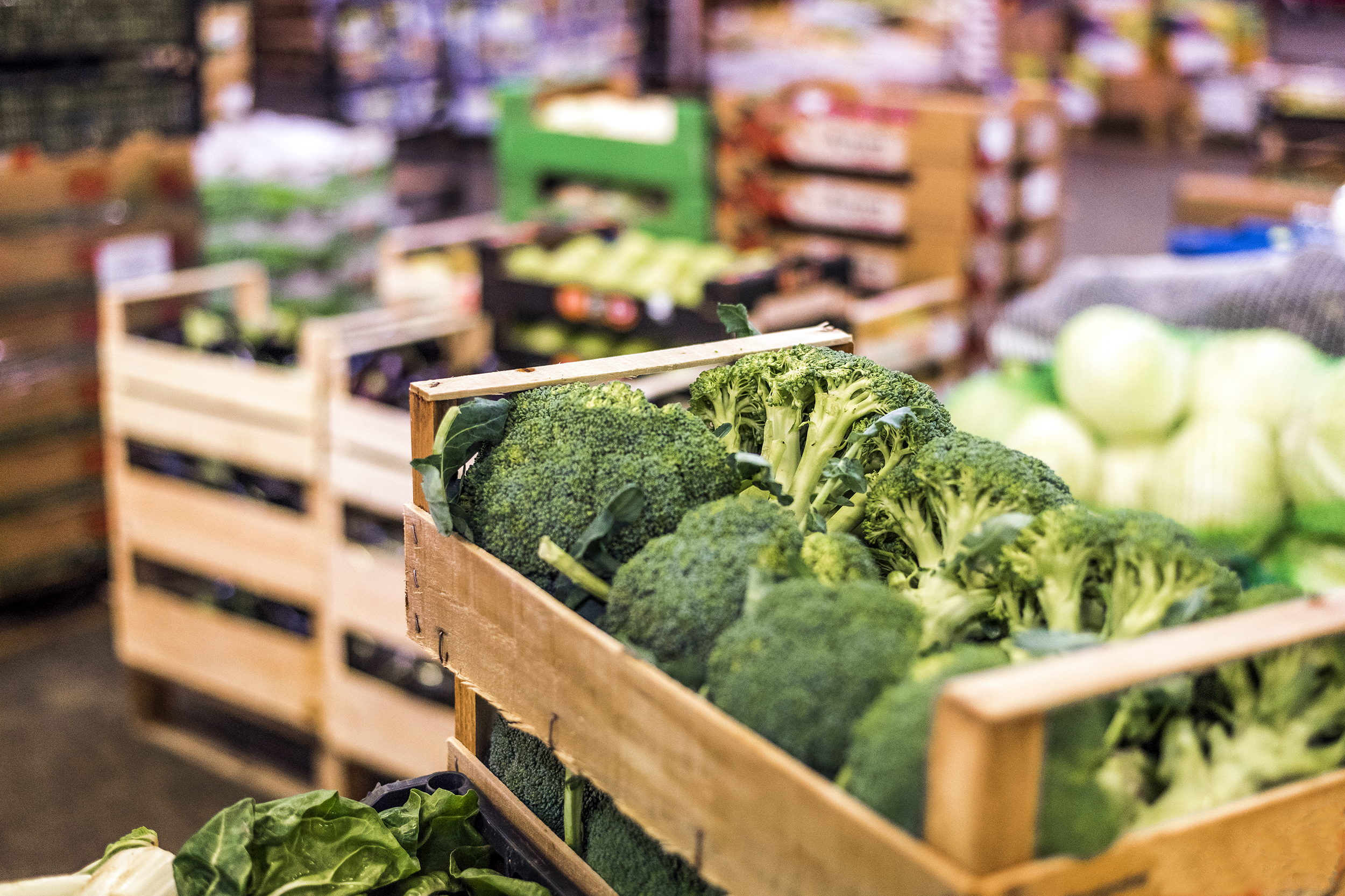 Fresh produce in a warehouse club store