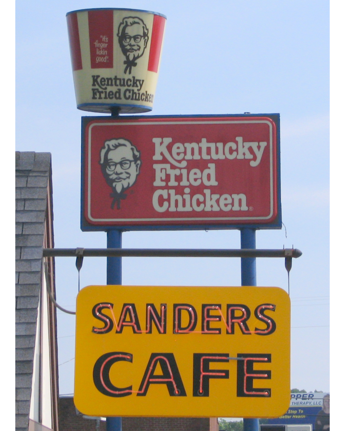This sign displays the KFC logo as used between 1978 and 1991