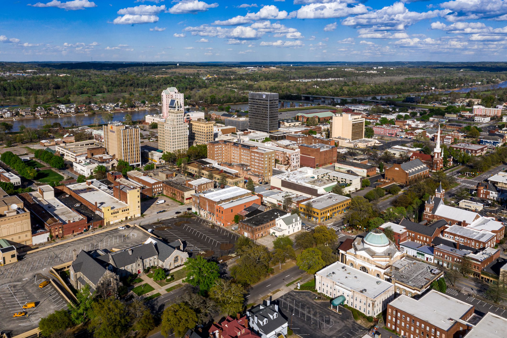 Downtown Augusta Aerial View
