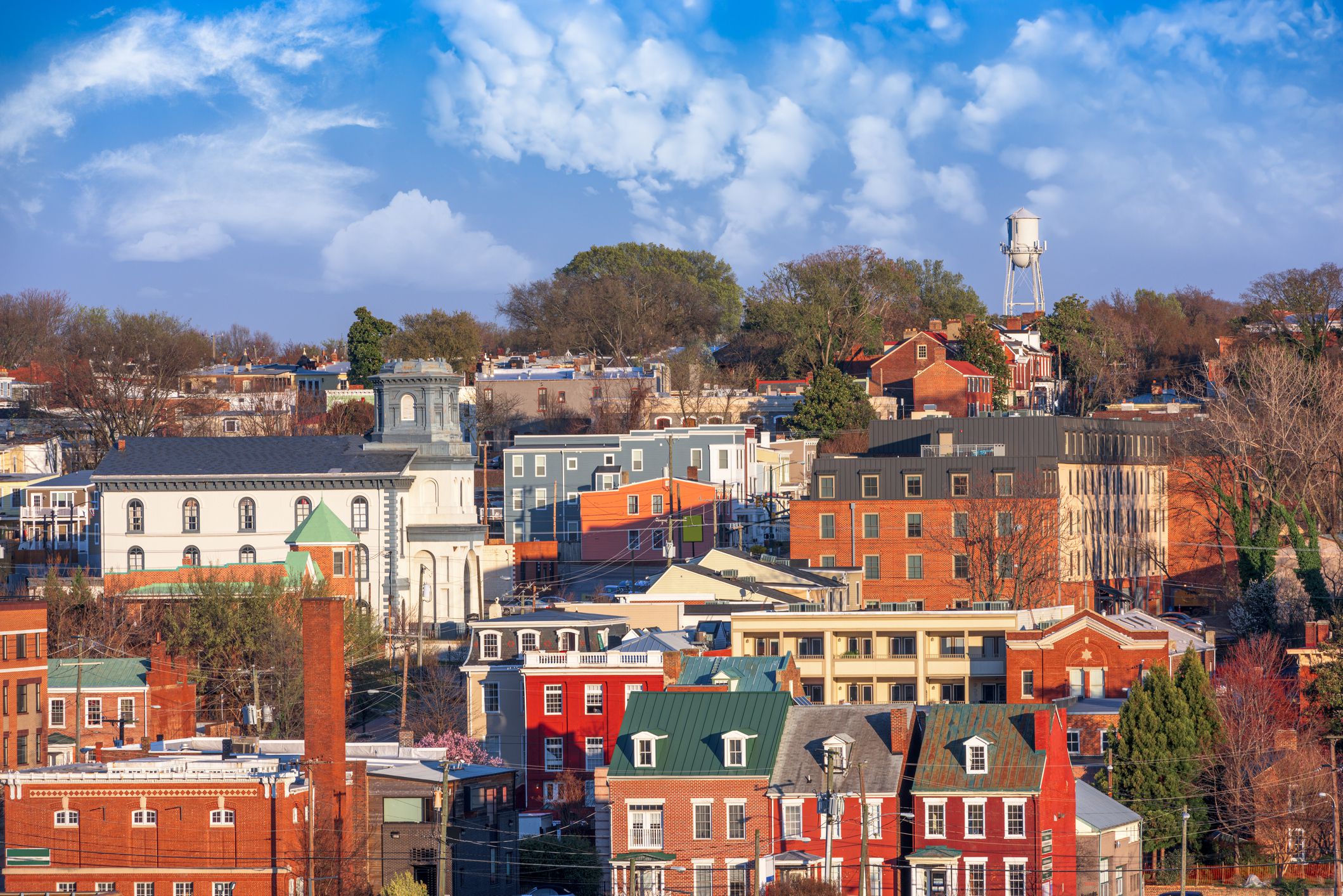 Richmond, Virginia Neighborhoods and cityscape in the afternoon.