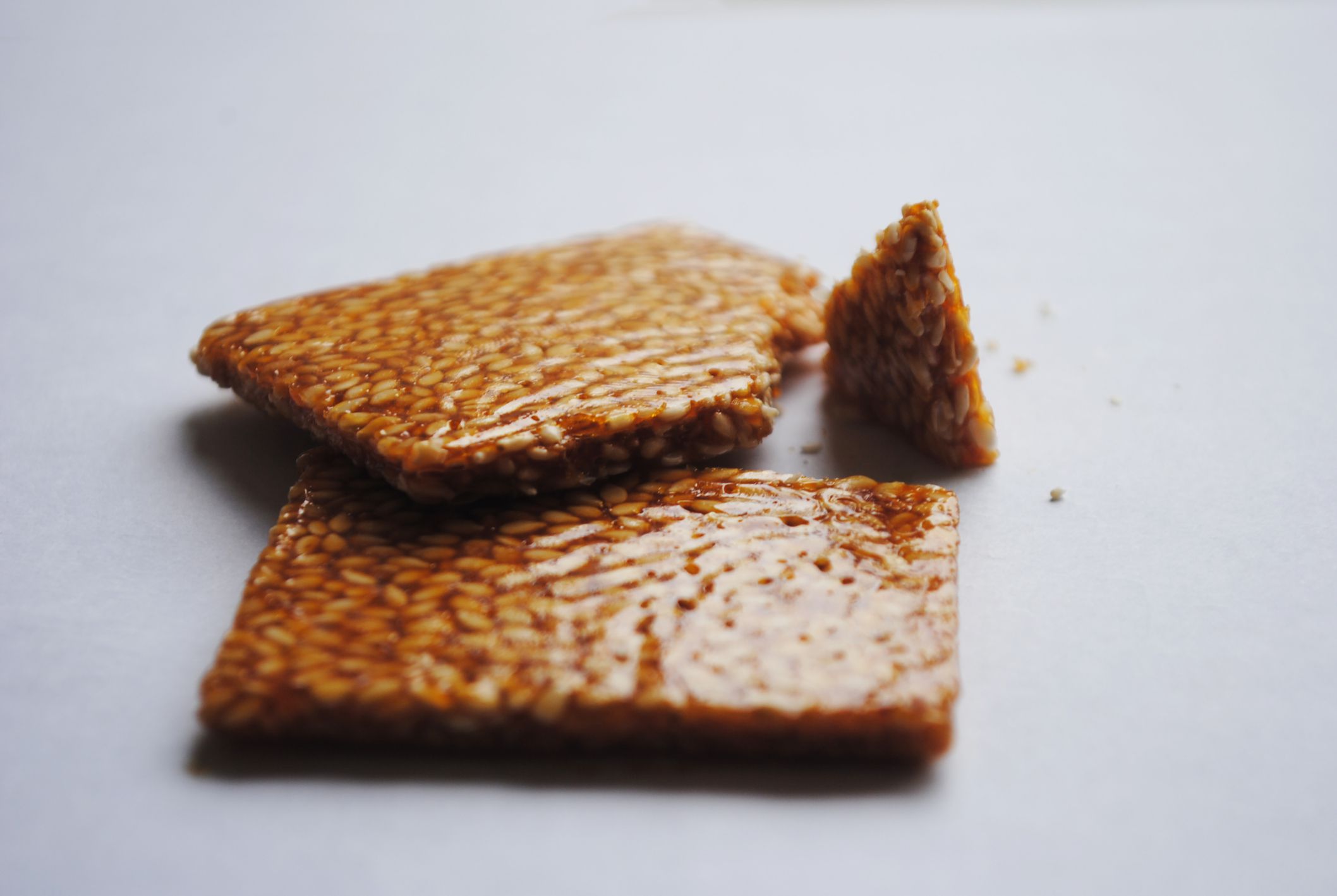 Ting Ting Wijen is made from melted sesame and brown sugar.