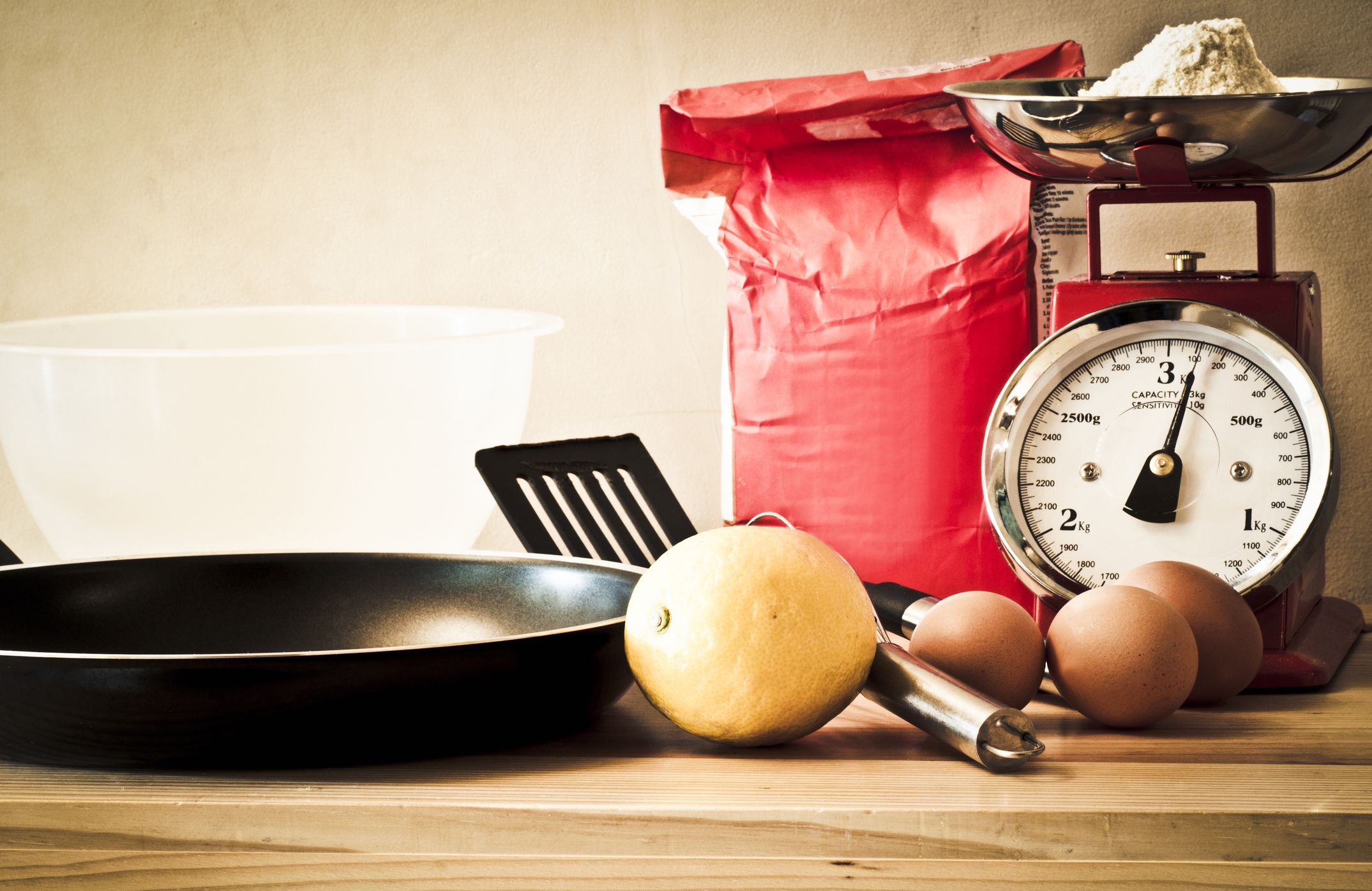 retro feel concept image of baking ingredients