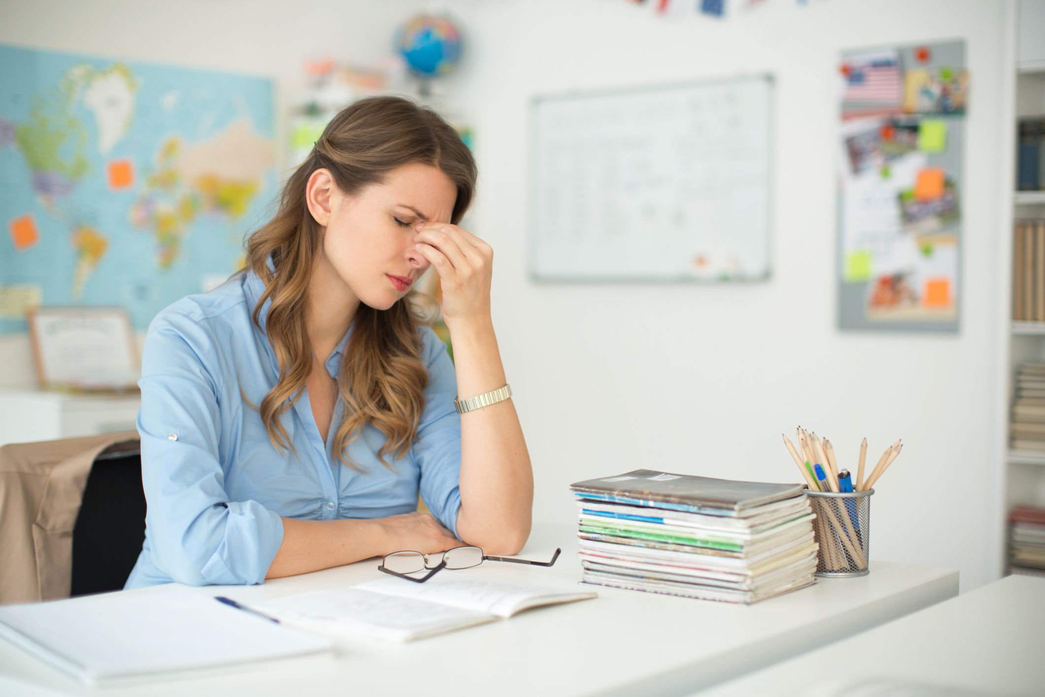 Female teacher at classroom.