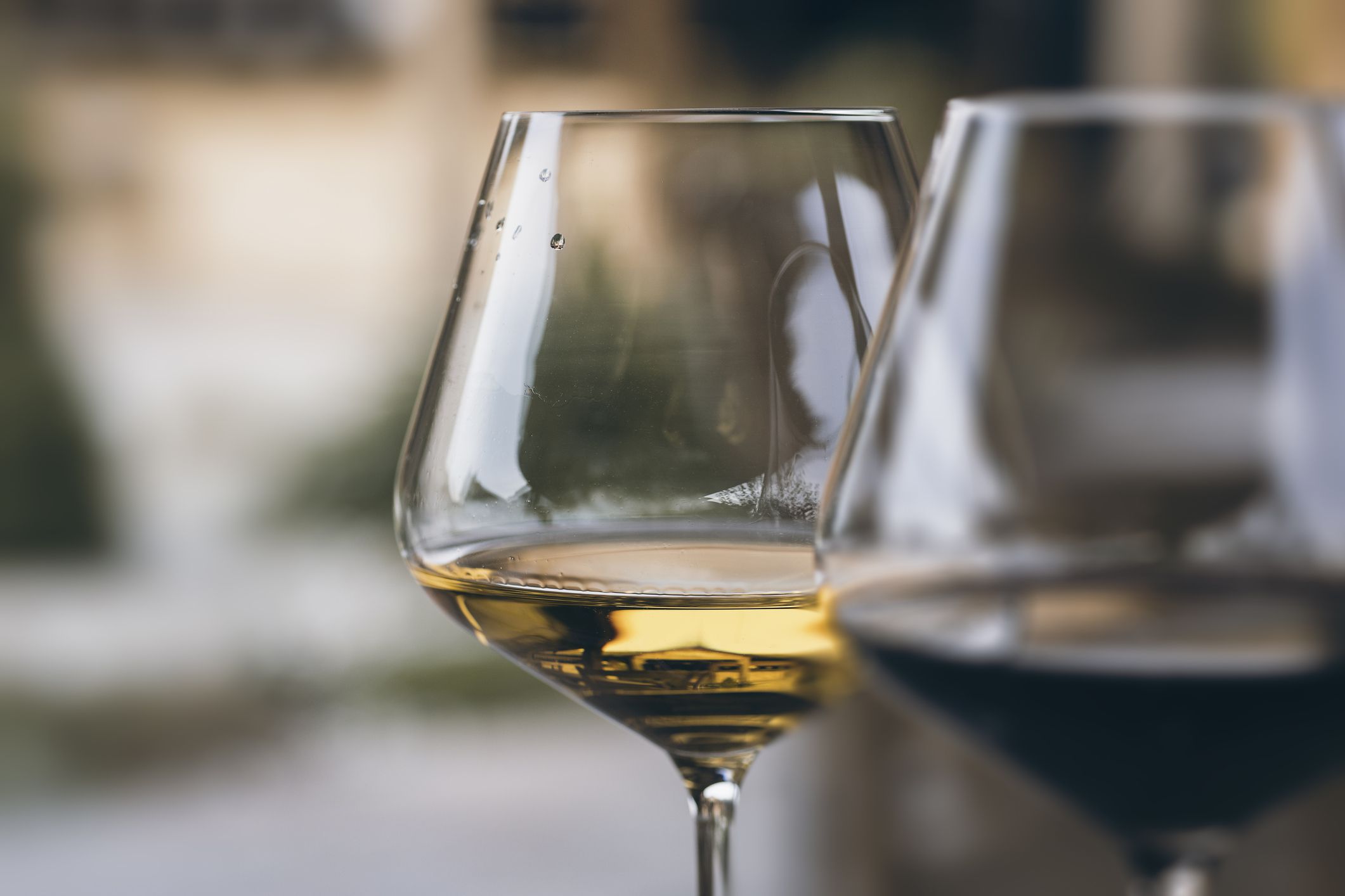 Glass of Chardonnay White Wine Close Up