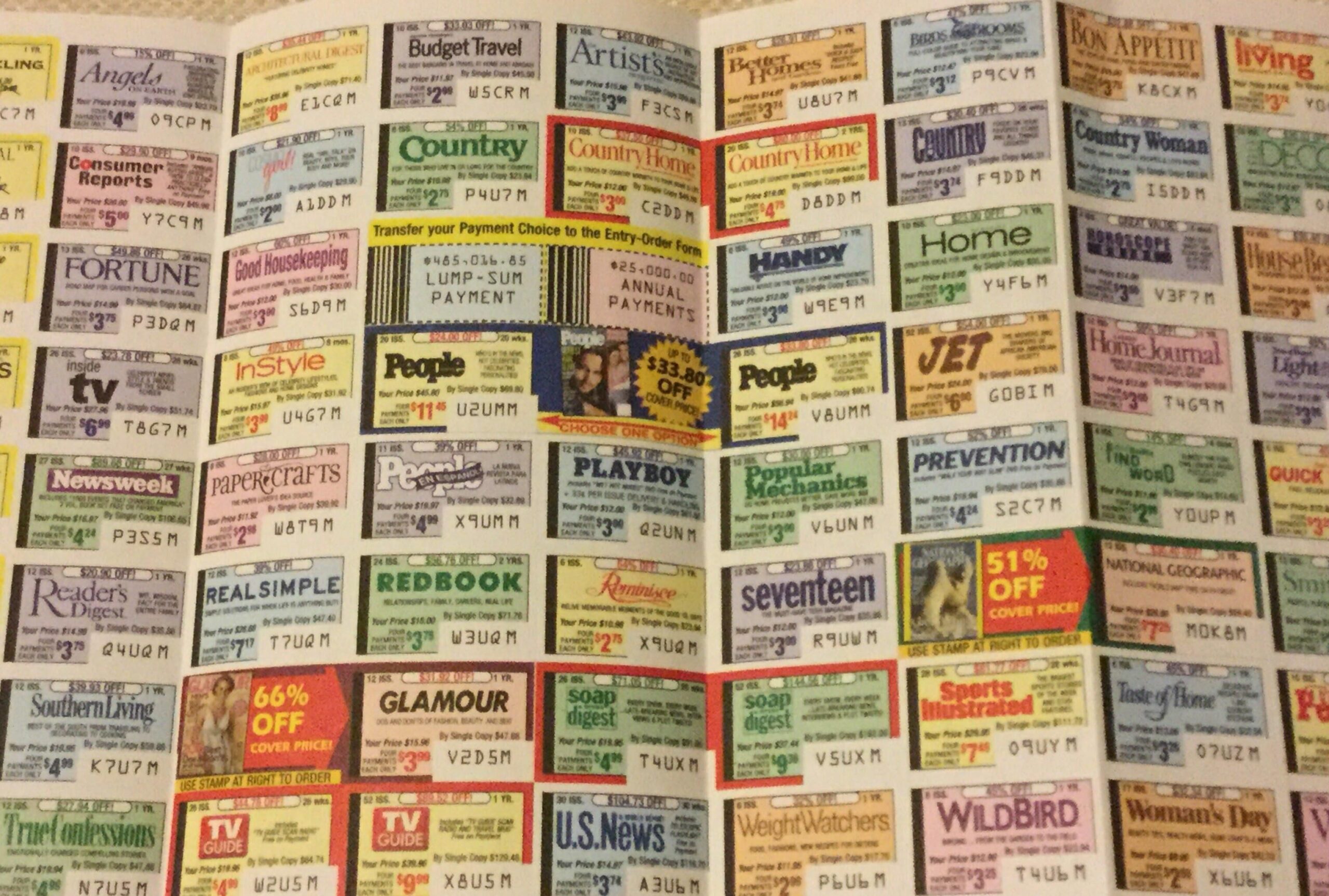 Publisher's Clearing House Magazine Stamps