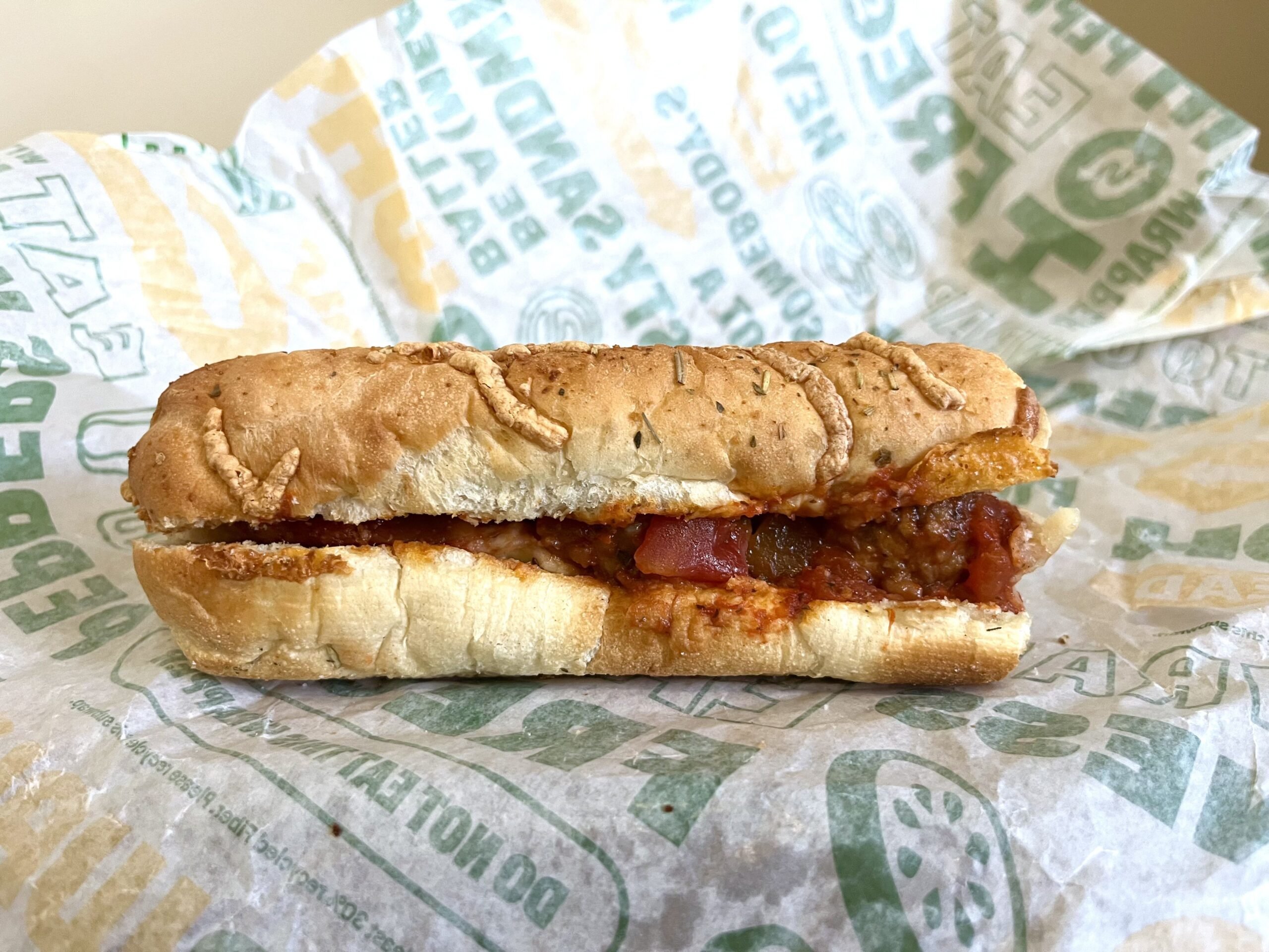 Meatball Marinara sandwich from subway