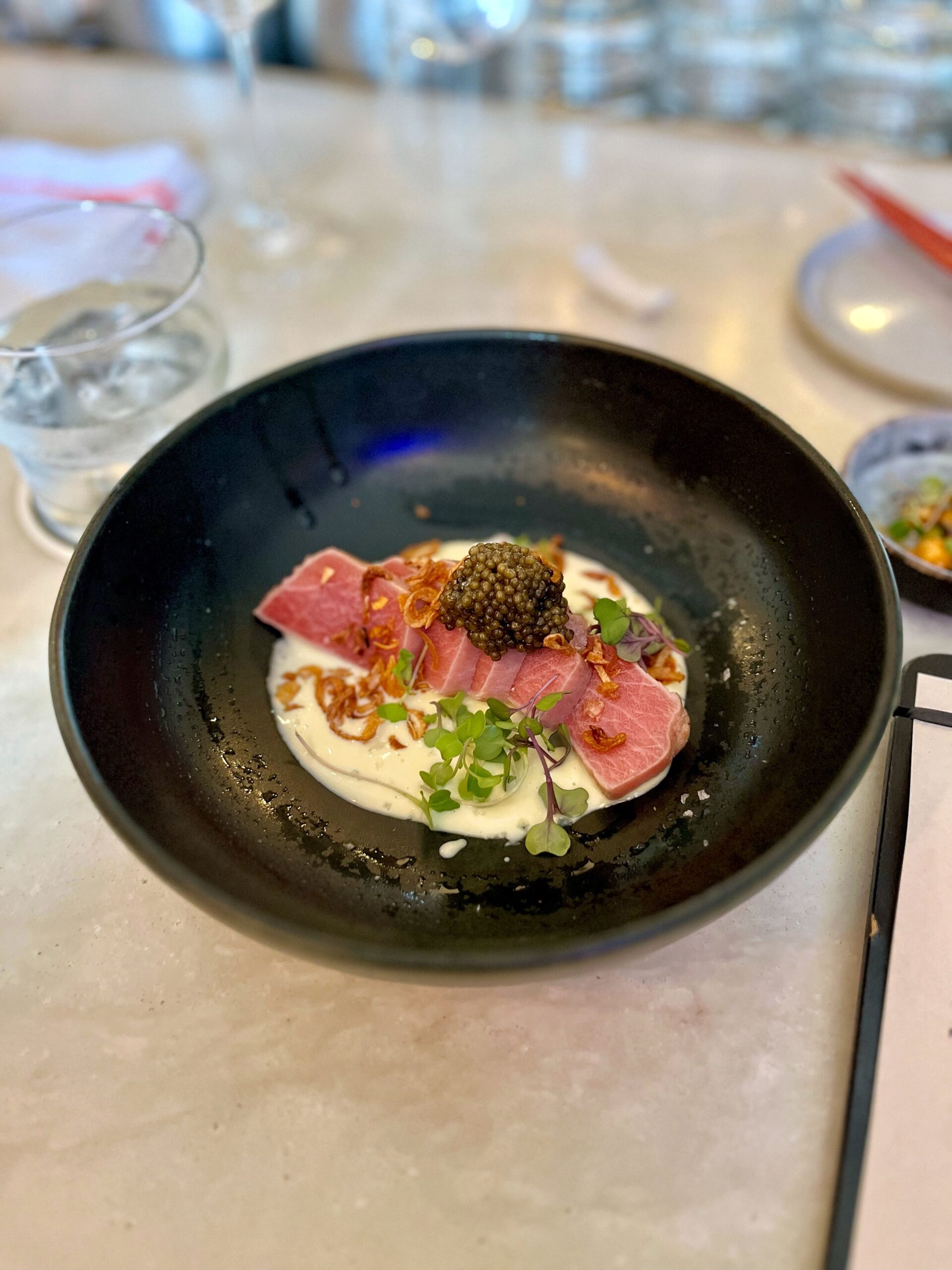 Toro and caviar from 167 Raw in Charleston, SC
