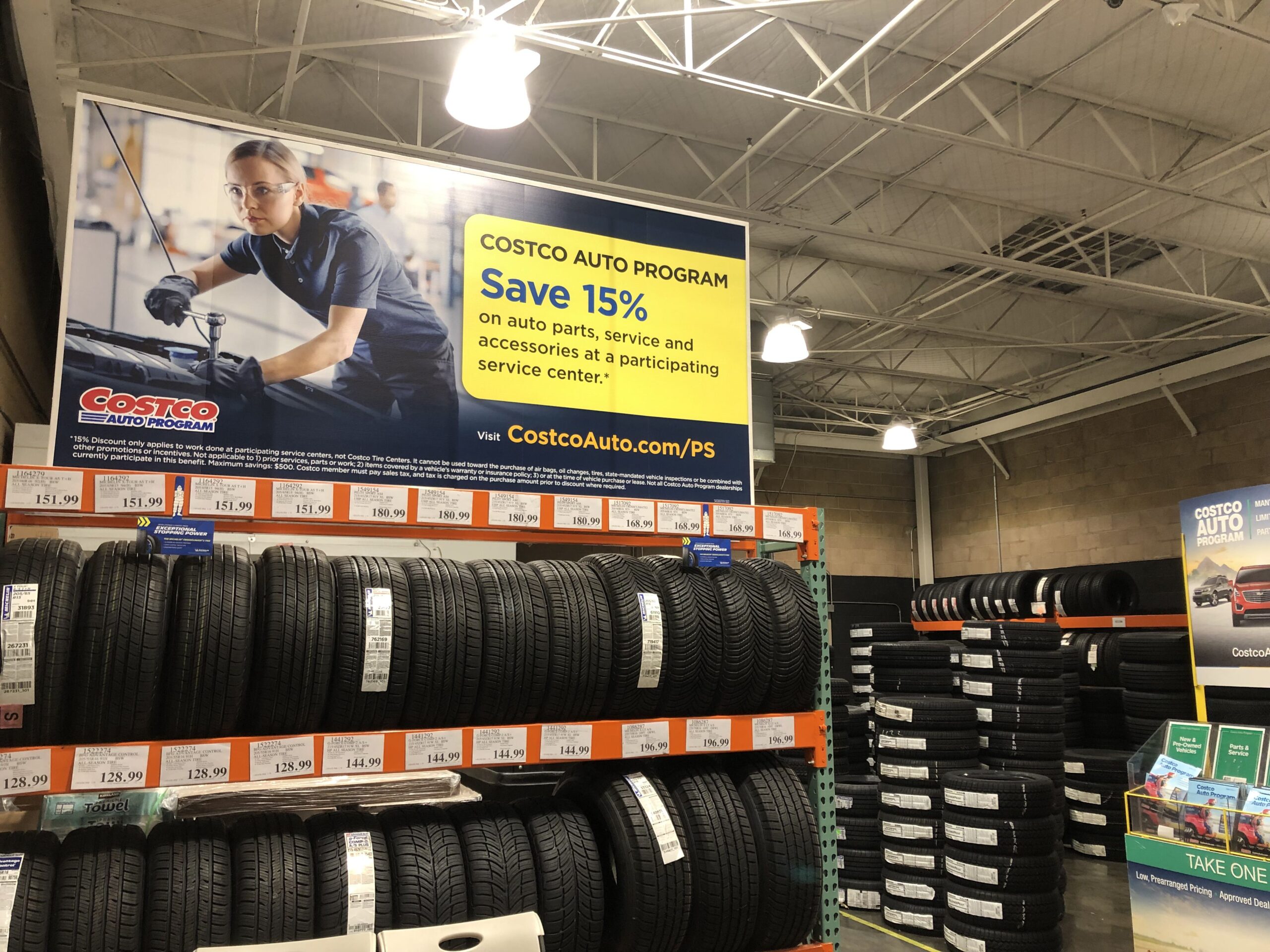 Photo of Costco's stock of tires