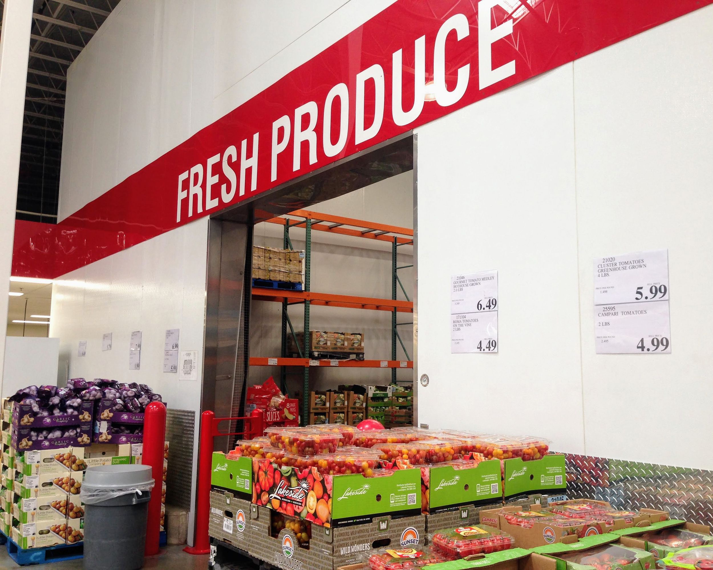 Fresh produce section in Costco