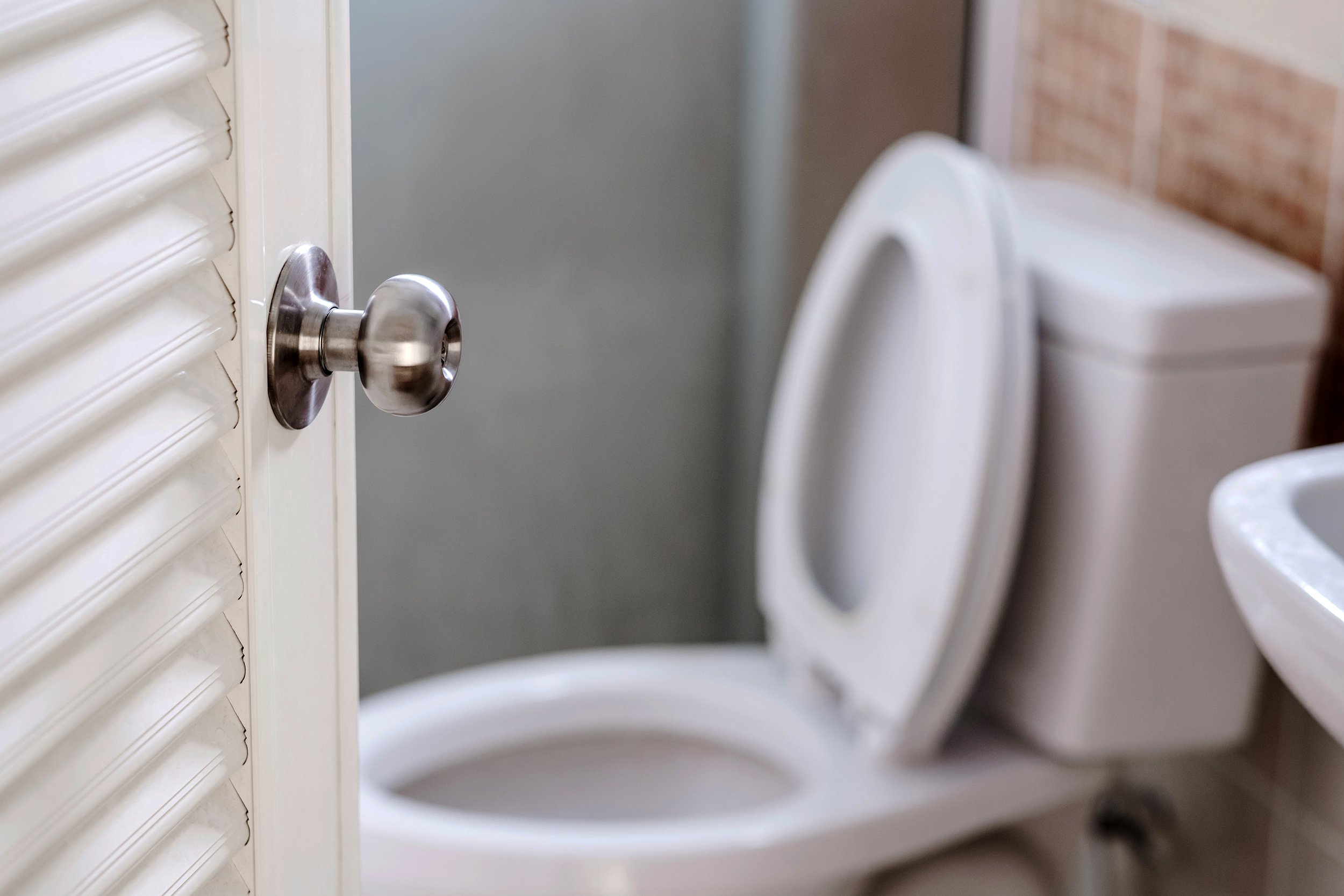 Open door to the bathroom
