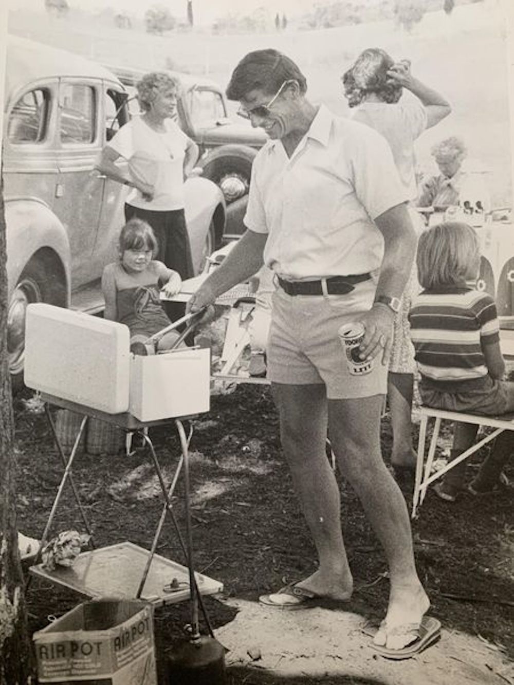 My Grandfather enjoying the family barbecue and being cool as usual, 1977