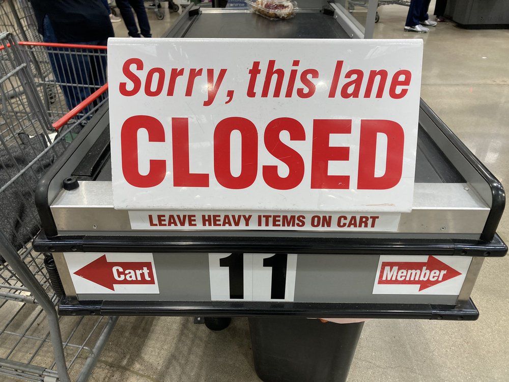 Costco Lane Closed