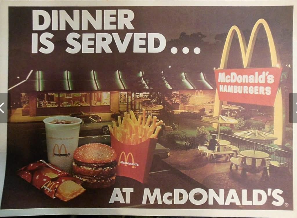 McDonald’s tray liner/ad from 1975