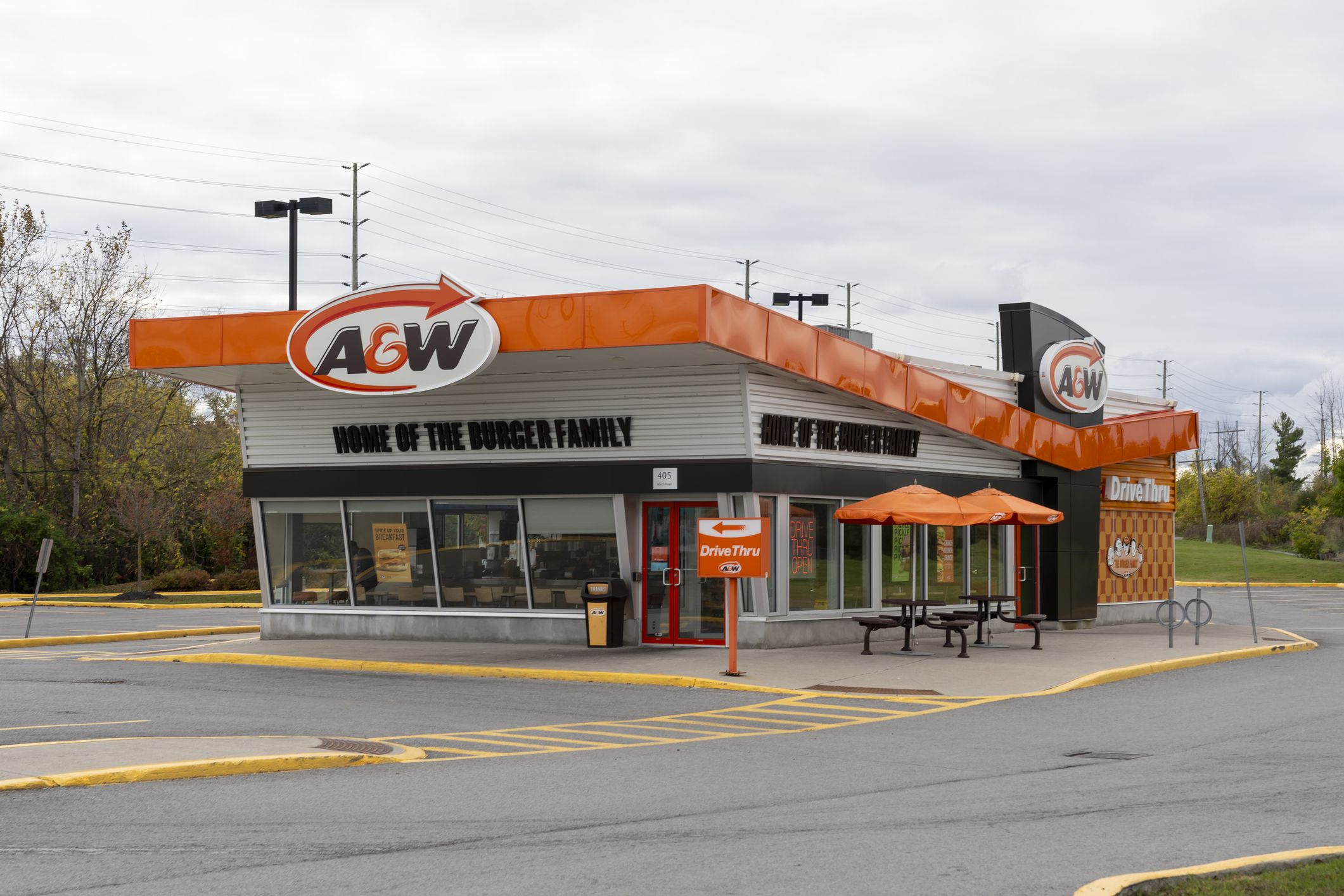 Ottawa, ON, Canada - October 15, 2023: An A and W restaurant Ottawa, ON, Canada, on October 15, 2023.