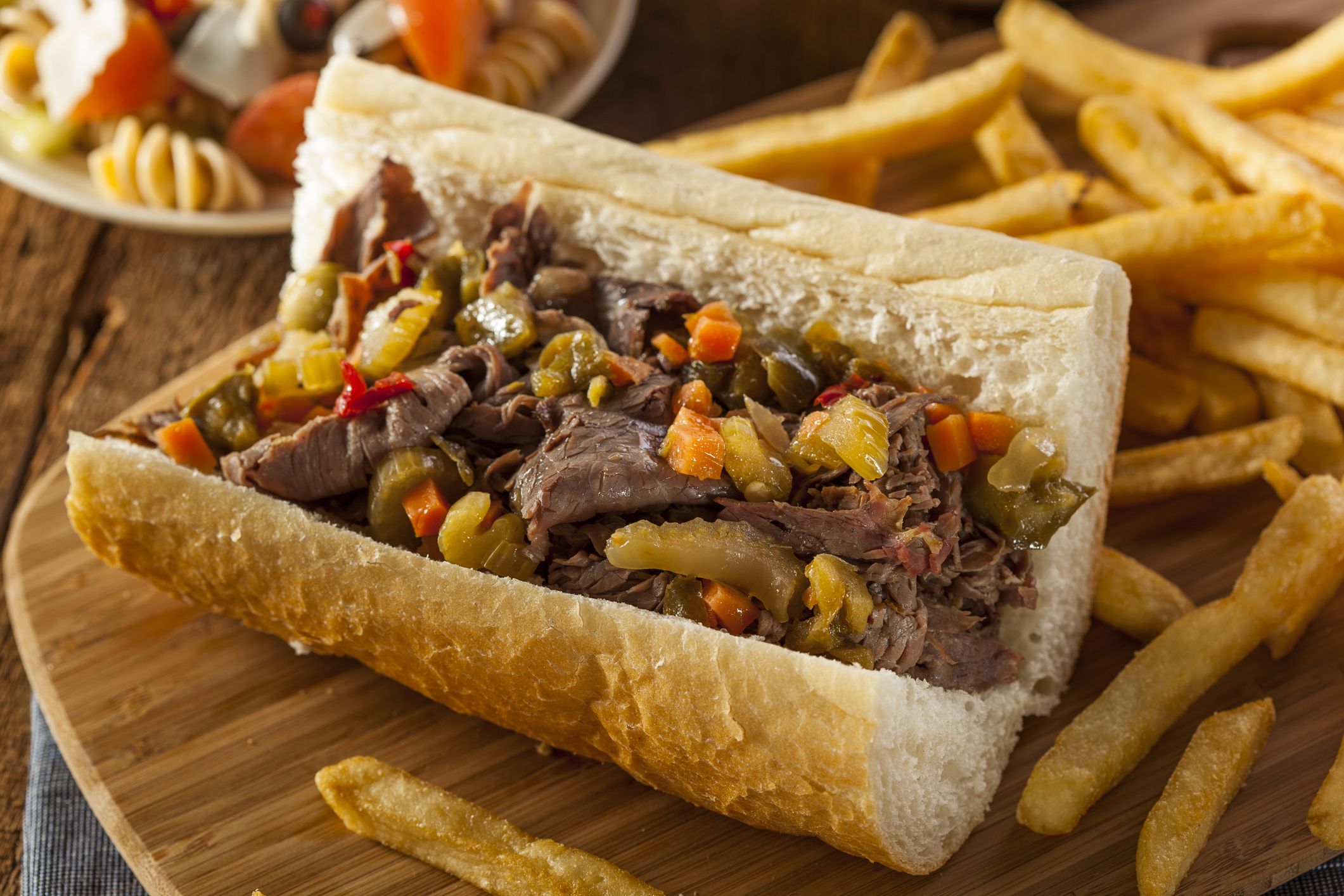 Hearty Italian Beef Sandwich with Hot Giadanarra Peppers