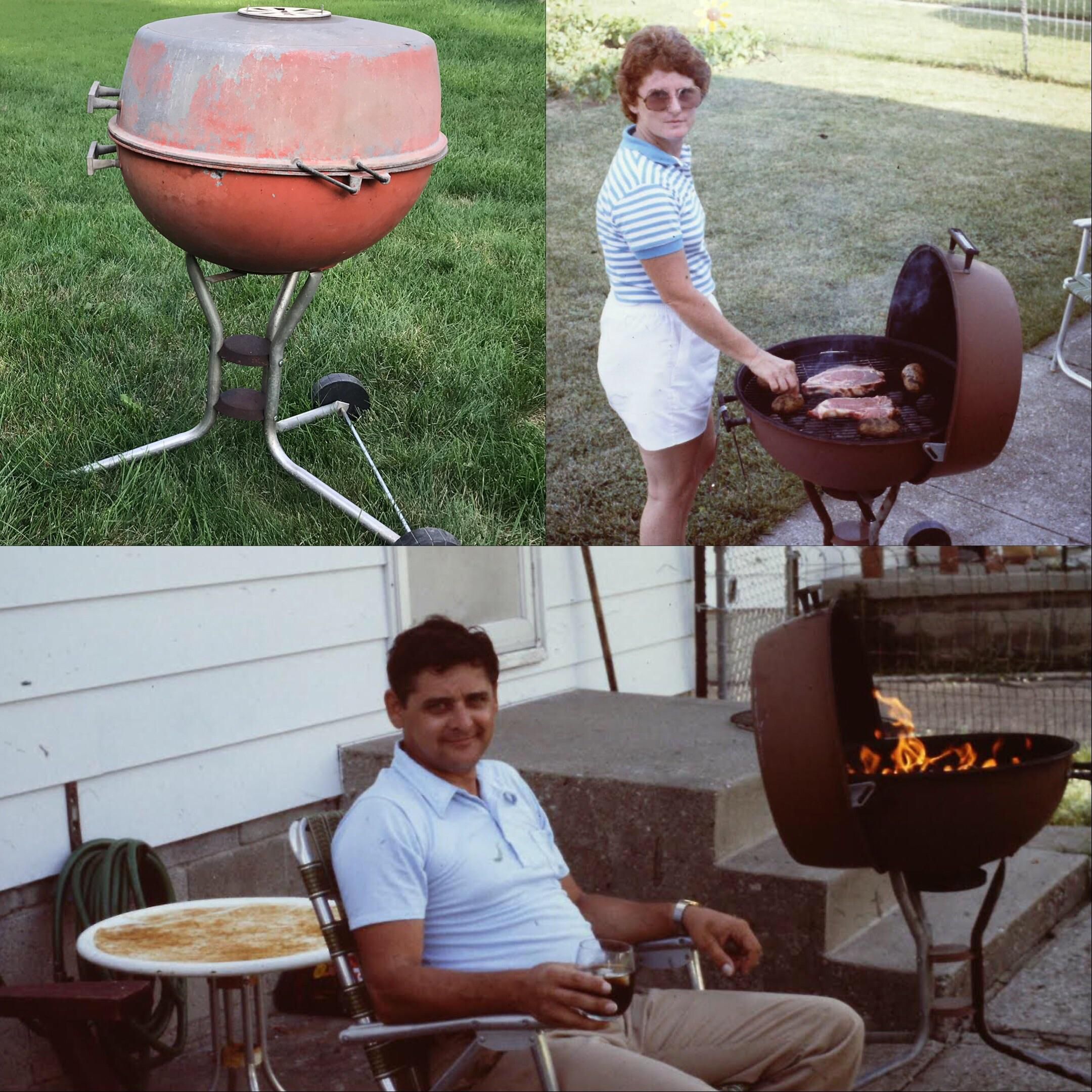 My grandparents grilling on their 1970 Structo grill. An identical grill popped up locally on Facebook Marketplace. I had to buy it. Now, if I could only get them to visit for a cookout....