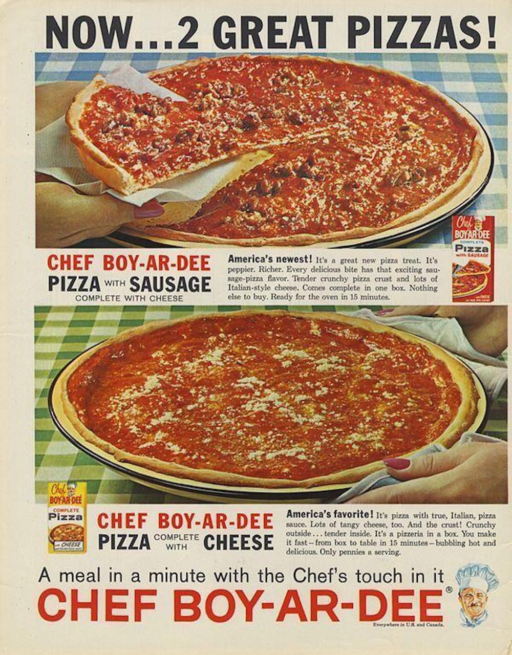 Chef Boy-Ar-Dee pizzas were a weekend staple at my house in the 70s. Loved that Parmesan cheese!