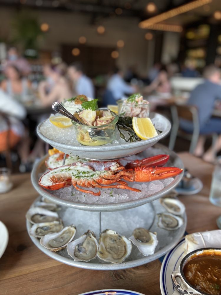 Seafood tower at the Optimist in Atlanta