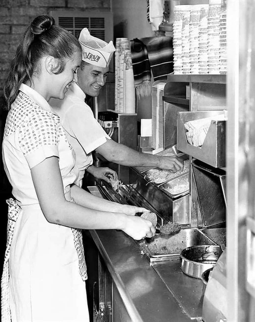 Taco Bell kitchen workers in the 1960s