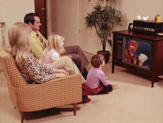 Watching TV in the “den”- late 1960s/early 70s