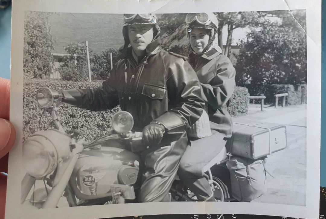 My grandparents in their late teens going on vacation in Denmark (1950s)