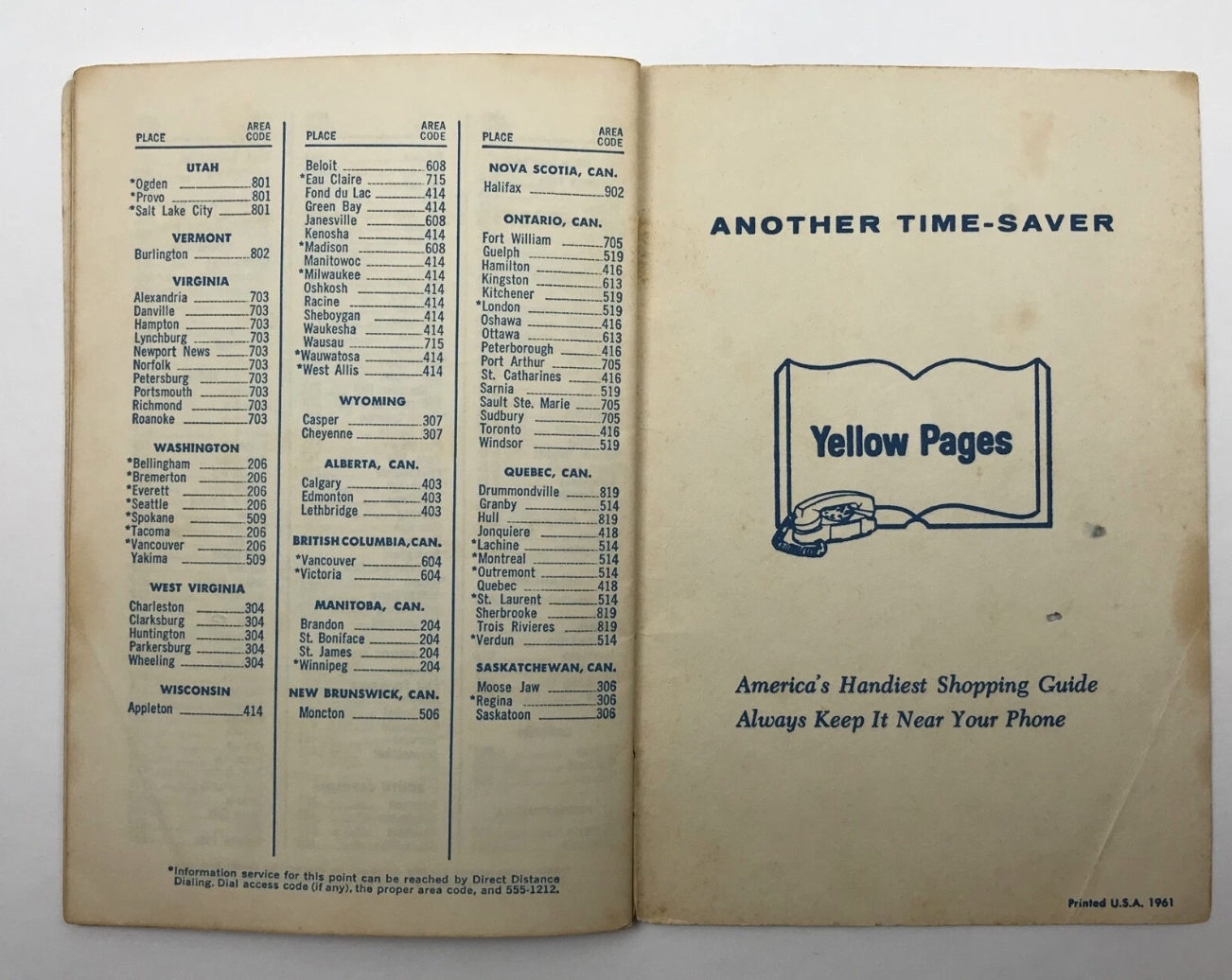 1960s Vintage Phone Book