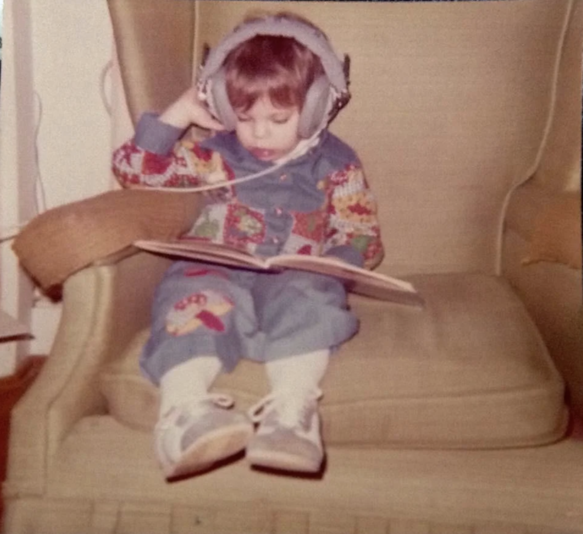 70s Child Listening to Music